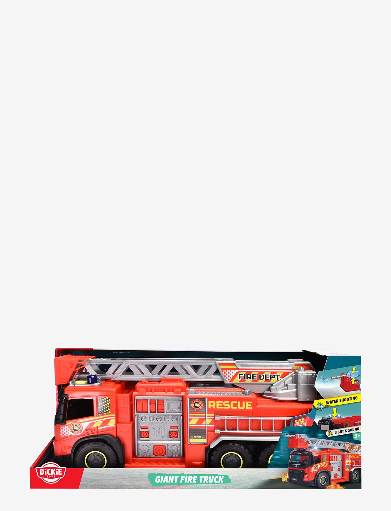Dickie Toys - Volvo Giant Fire Truck - brandbiler - red - 3