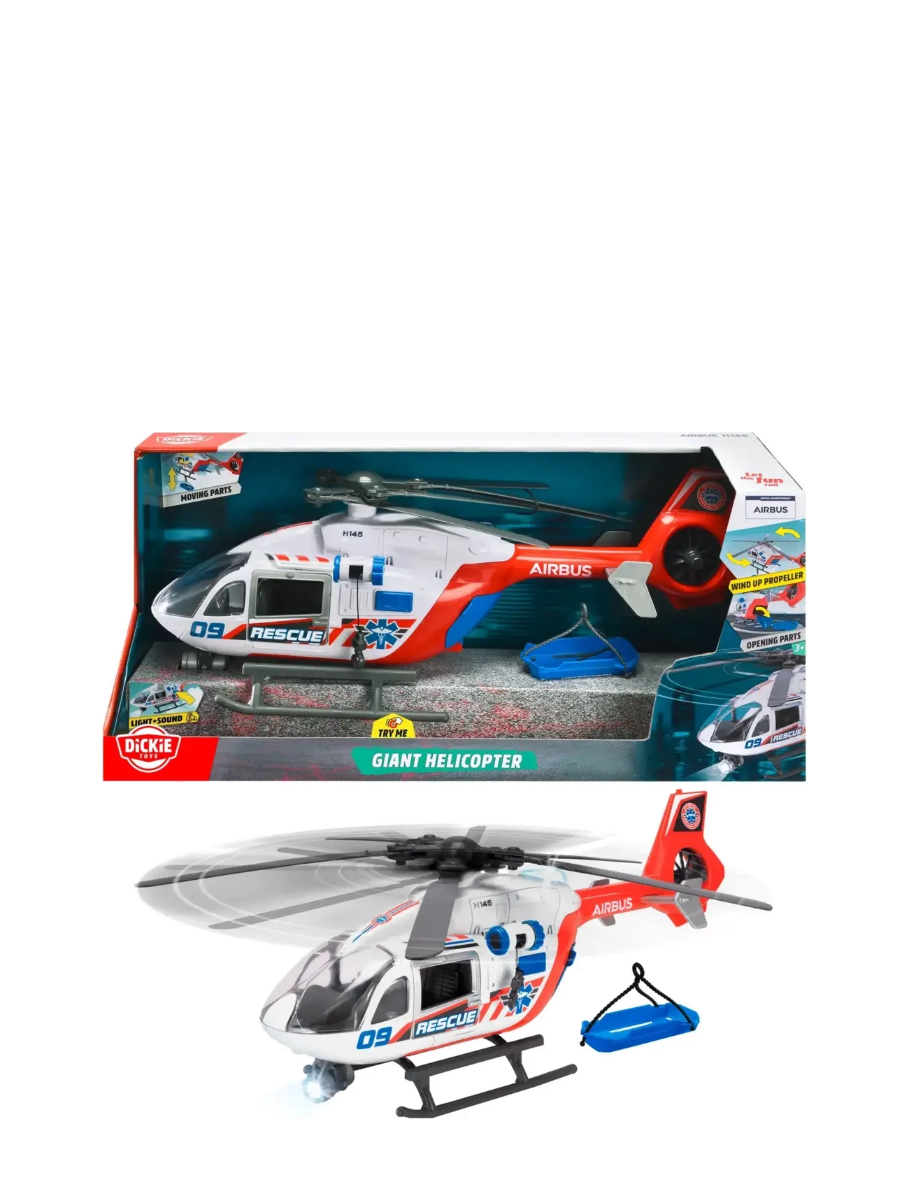 DICKIE Spielzeug Dickie Spielzeug Giant Helicopter Airbus H145, 54 Cm Patterned - One Size - Kinder