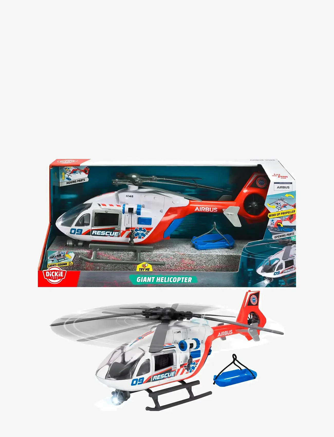 Dickie Toys - Dickie Toys Giant Helicopter Airbus H145, 54 cm - lennukid - red - 0