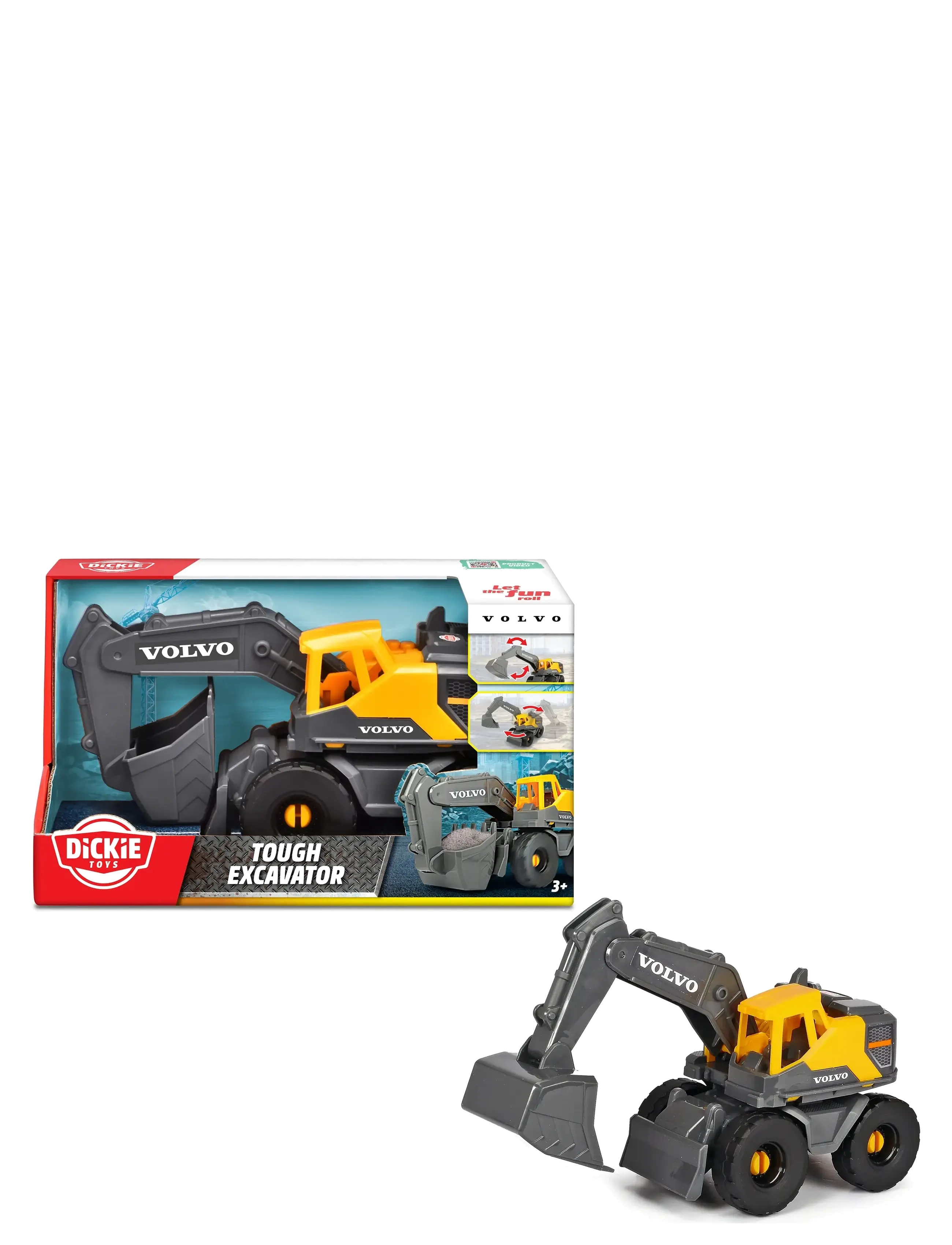 Dickie Spielzeug Volvo Tough Excavator, One Size, Toy Vehicles, Mehrfarbig/gemustert - Construction Cars, Kinder
