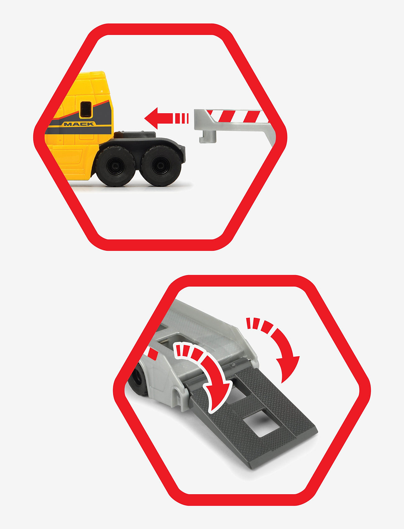 Dickie Toys - Dickie Toys Mack/Volvo Långtradare med Anläggningsfordon - byggmaskiner - yellow - 4