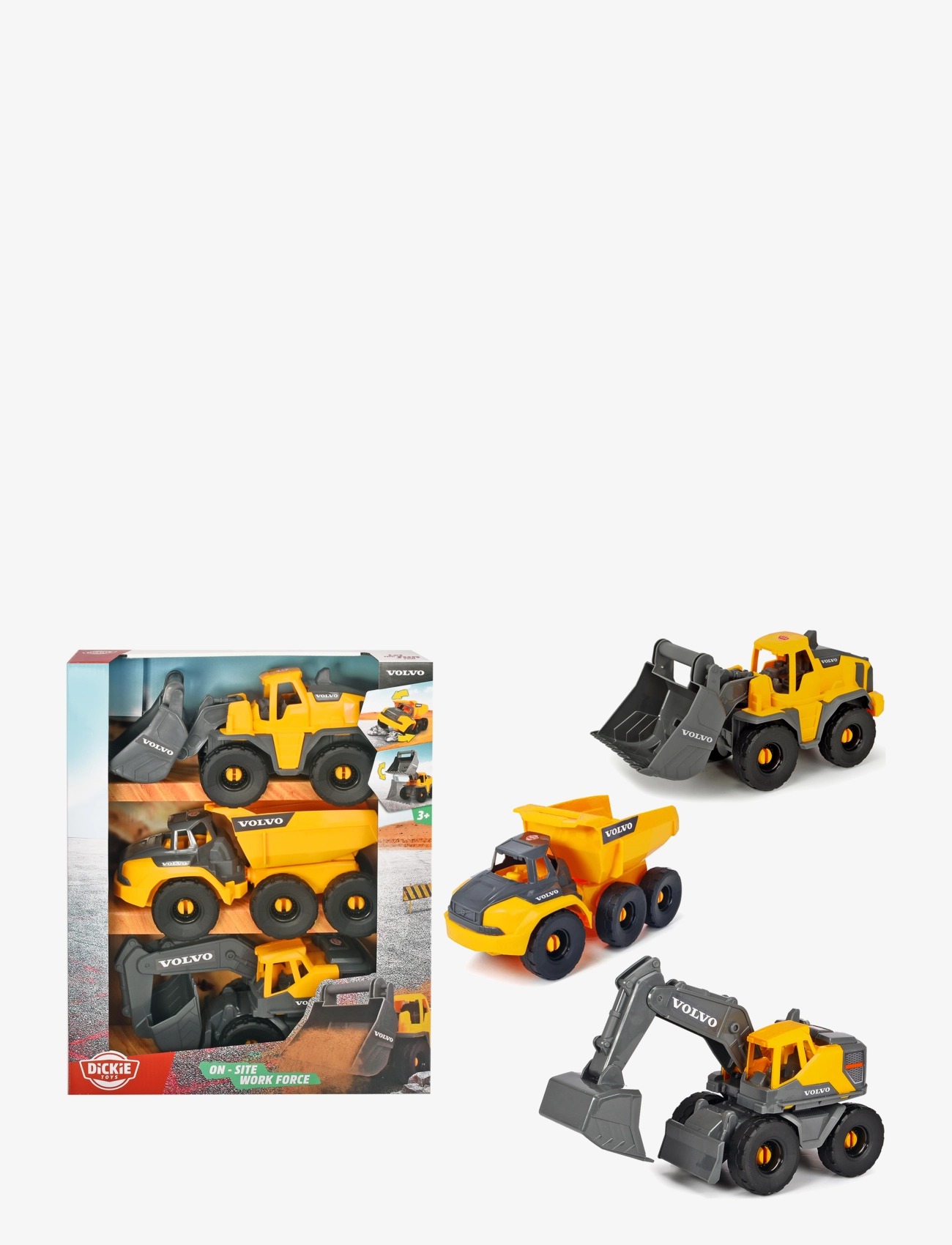 Dickie Toys Volvo Construction3-Pack, Børn, Construction Cars, Multi/mønstret, Str: ONE SIZE