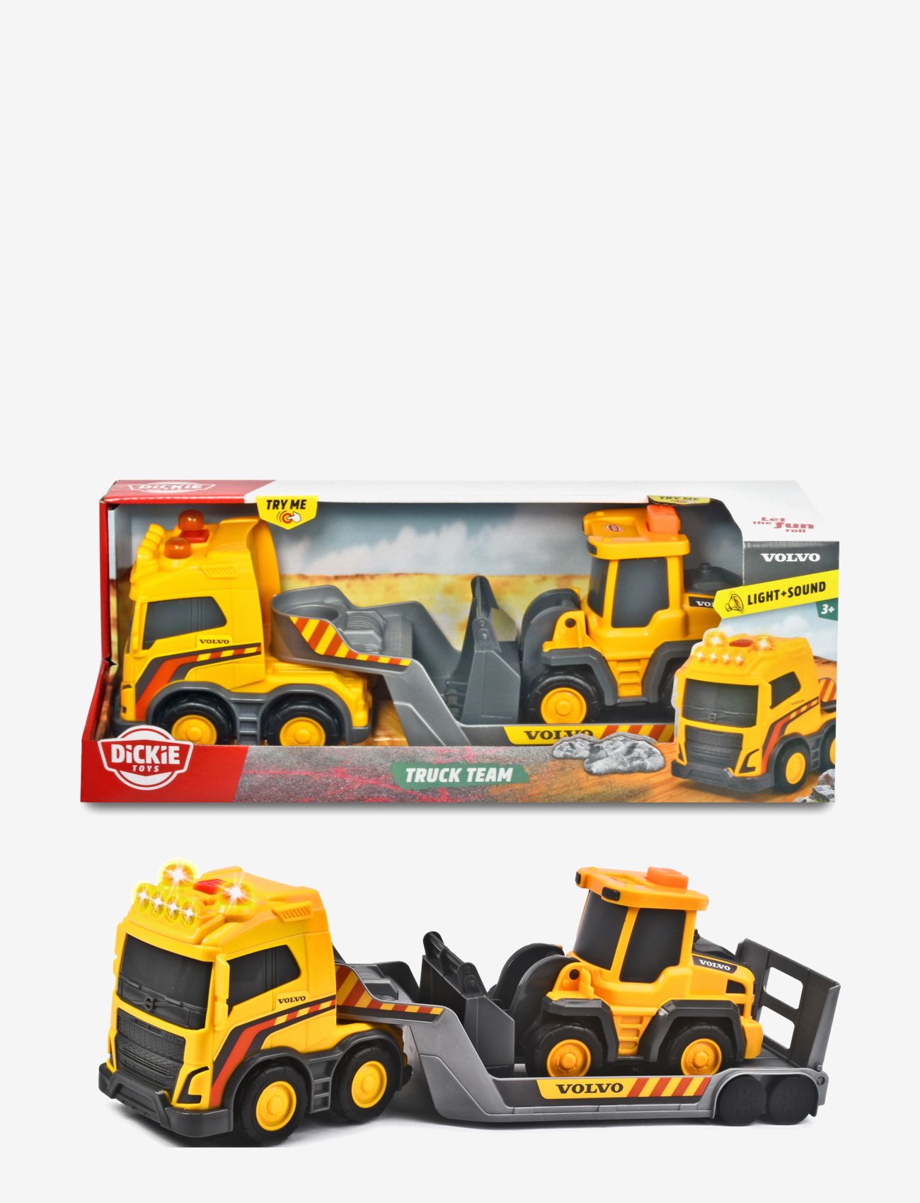 Dickie Toys - Volvo Truck Team, Try Me - byggmaskiner - yellow - 0