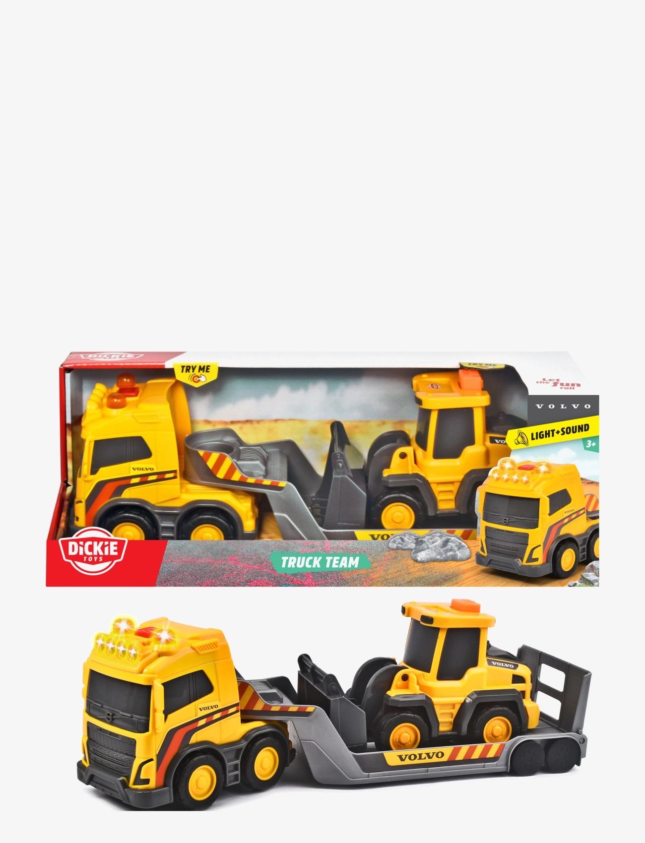 Dickie Spielzeug Volvo Truck Team, One Size, Toy Vehicles, Gelb - Construction Cars, Kinder