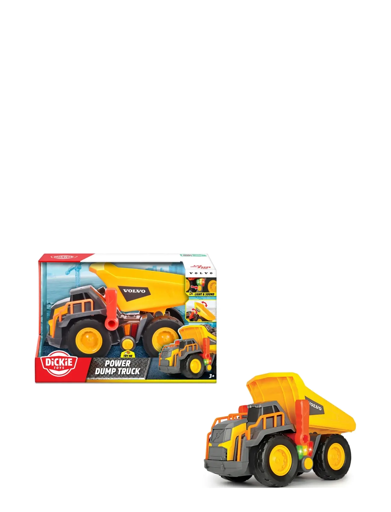 Dickie Spielzeug Volvo Power Dump Truck, One Size, Toy Vehicles, Mehrfarbig/gemustert - Construction Cars, Kinder