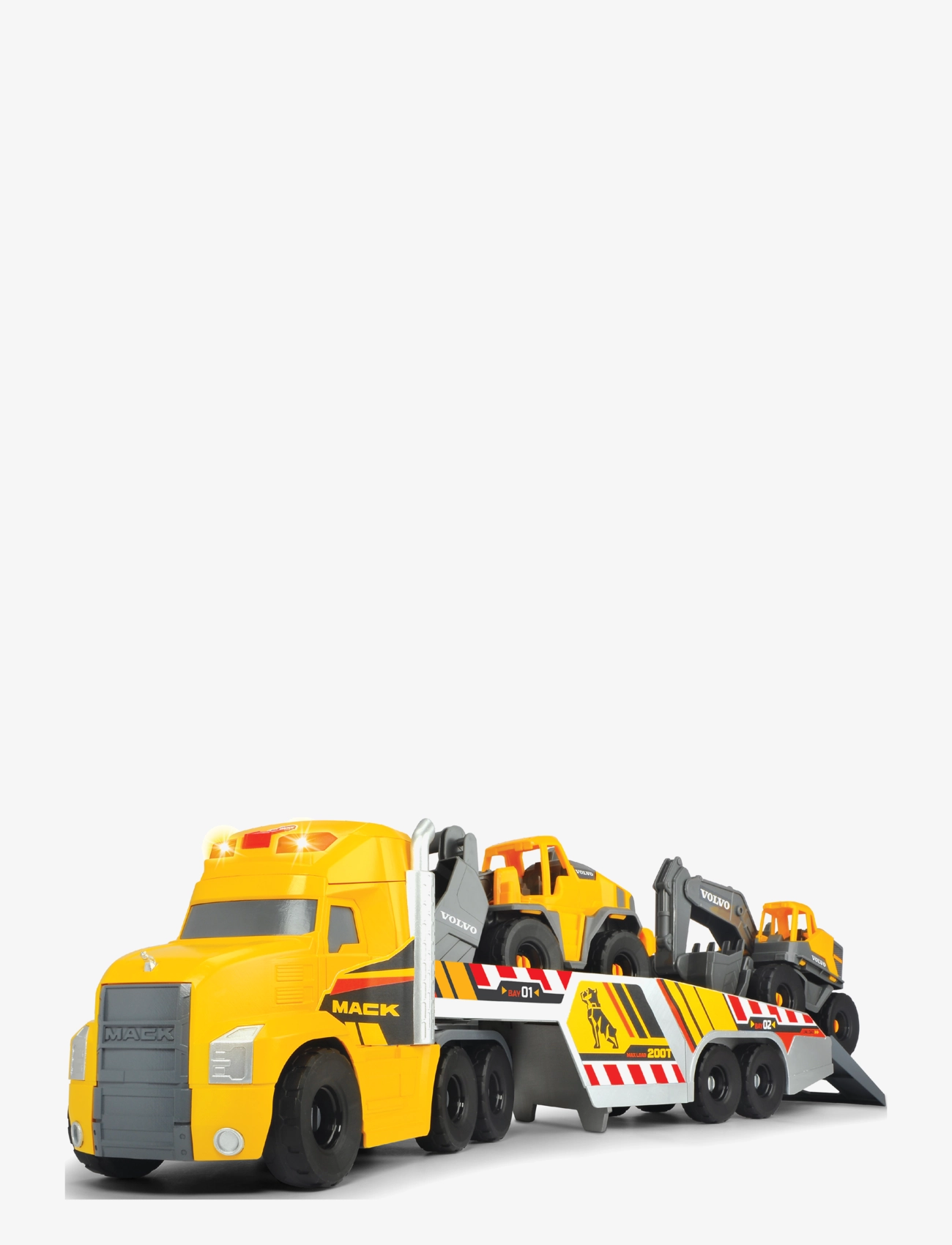 Dickie Spielzeug Mack/Volvo Heavy Loader Truck, One Size, Toy Vehicles, Mehrfarbig/gemustert - Construction Cars, Kinder