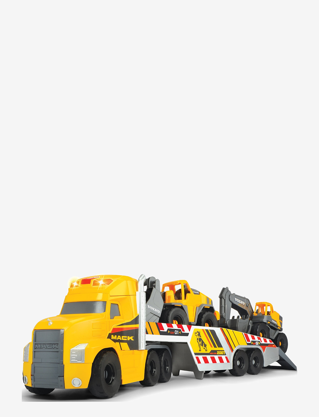 Dickie Toys - Mack/Volvo Heavy Loader Truck - anleggsbiler - yellow - 0