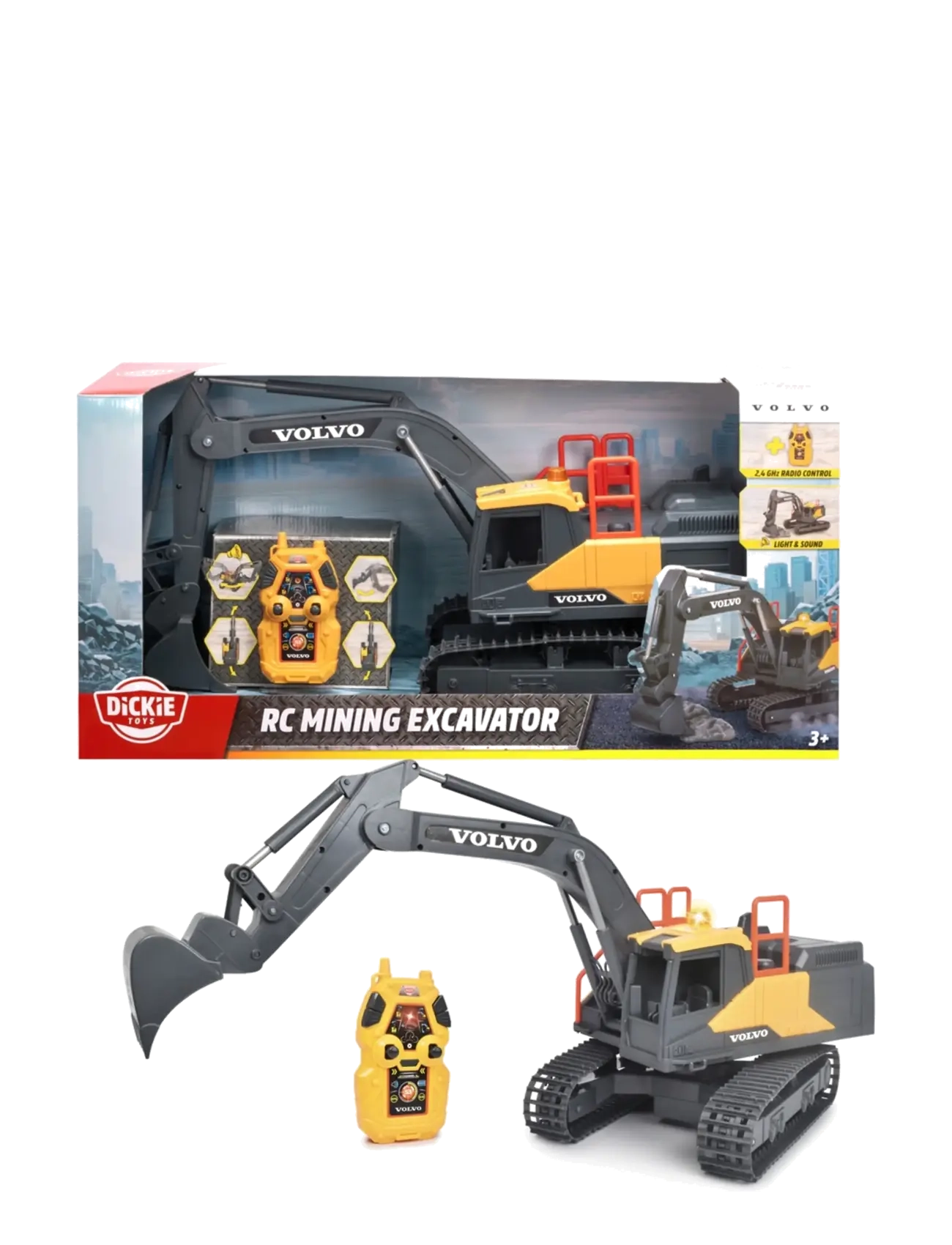 Dickie Toys - Dickie Toys Radiostyrd Volvo Grävmaskin - leksaksfordon - yellow - 2