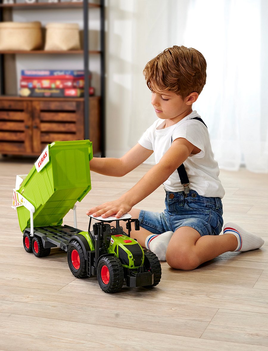 Dickie Toys - CLAAS Farm Tractor & Trailer - traktorer - green - 0