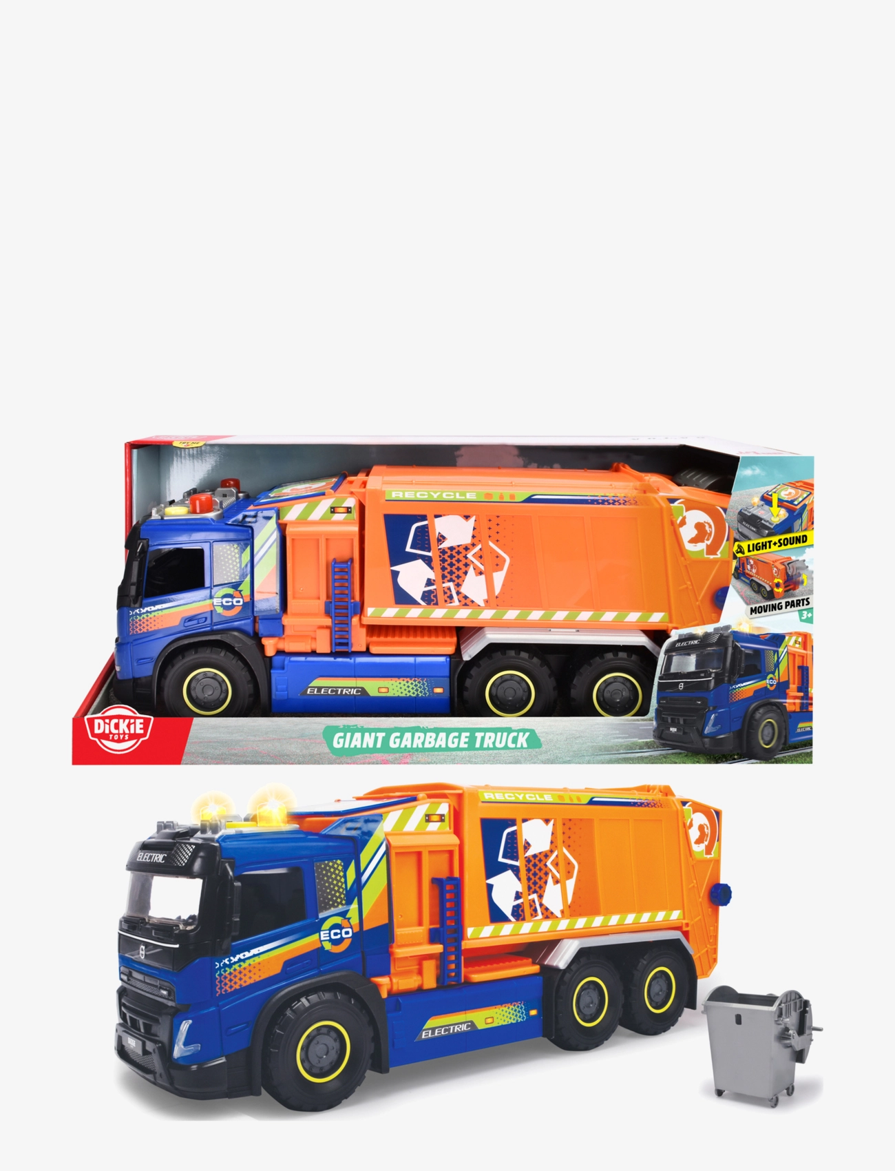 Dickie Toys - Dickie Toys Giant Garbage Truck - skraldebiler - orange - 2