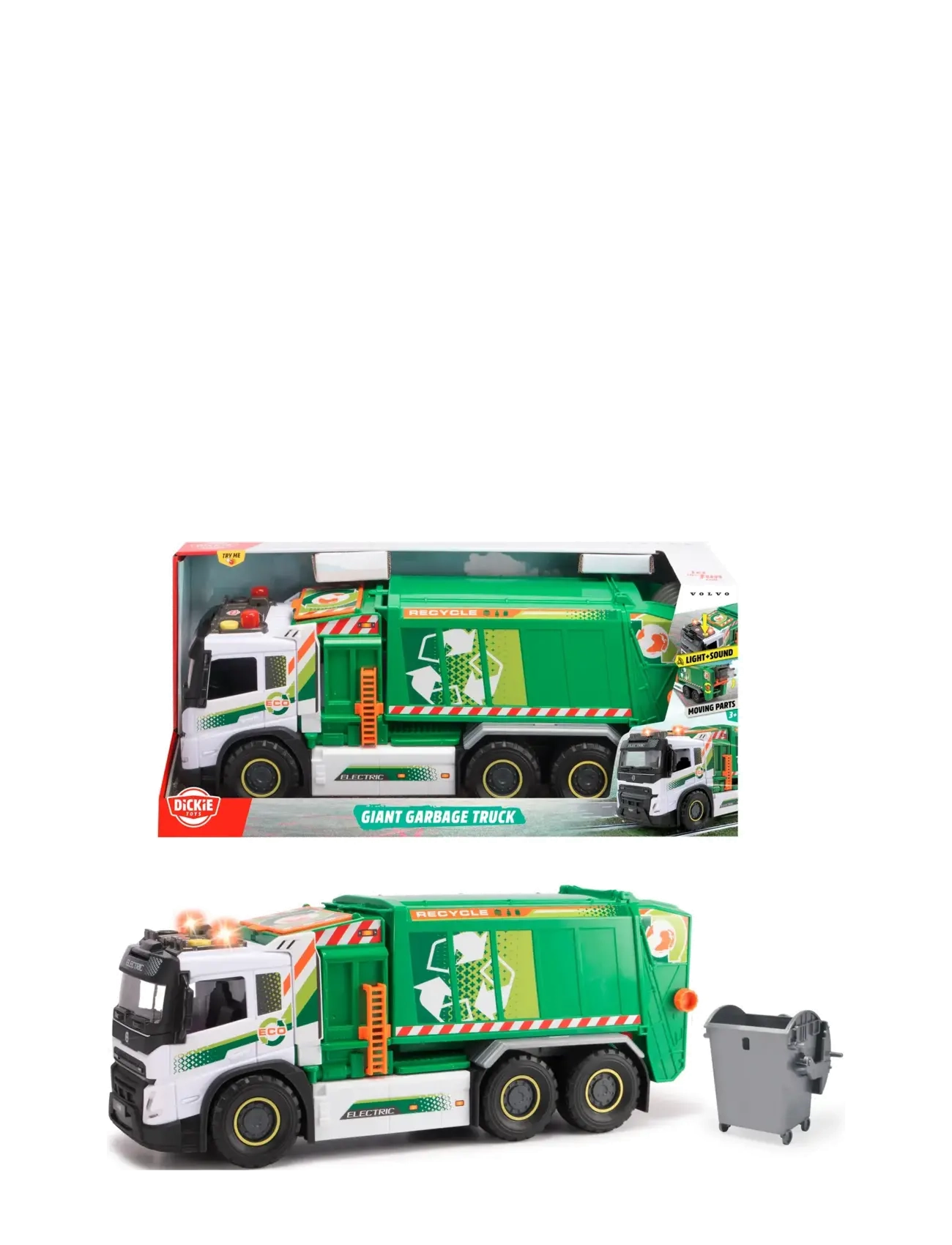 Dickie Toys Giant Volvo Garbage Truck, Børn, Other Toy Cars, Multi/mønstret, Str: ONE SIZE