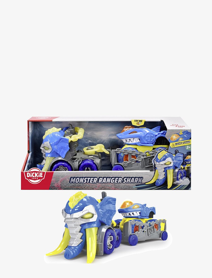 Dickie Toys - Dickie Toys Monster Ranger Haj, Bil med Släp (32 cm) - legekøretøjer - blue - 2