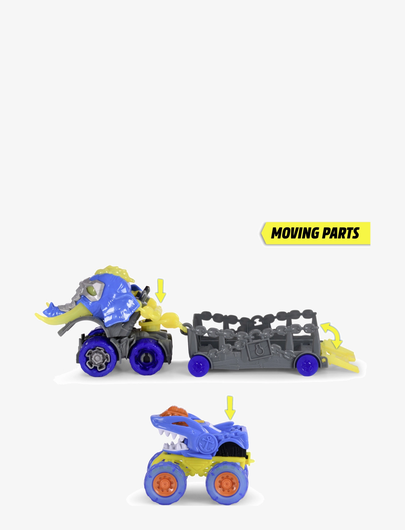 Dickie Toys - Dickie Toys Monster Ranger Haj,  Bil med Släp (32 cm) - véhicules jouets - blue - 5