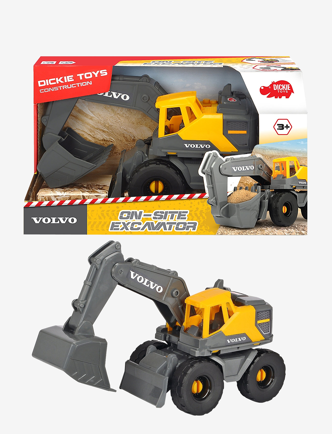 Dickie Toys - Volvo - On-site Excavator - anleggsbiler - yellow - 0
