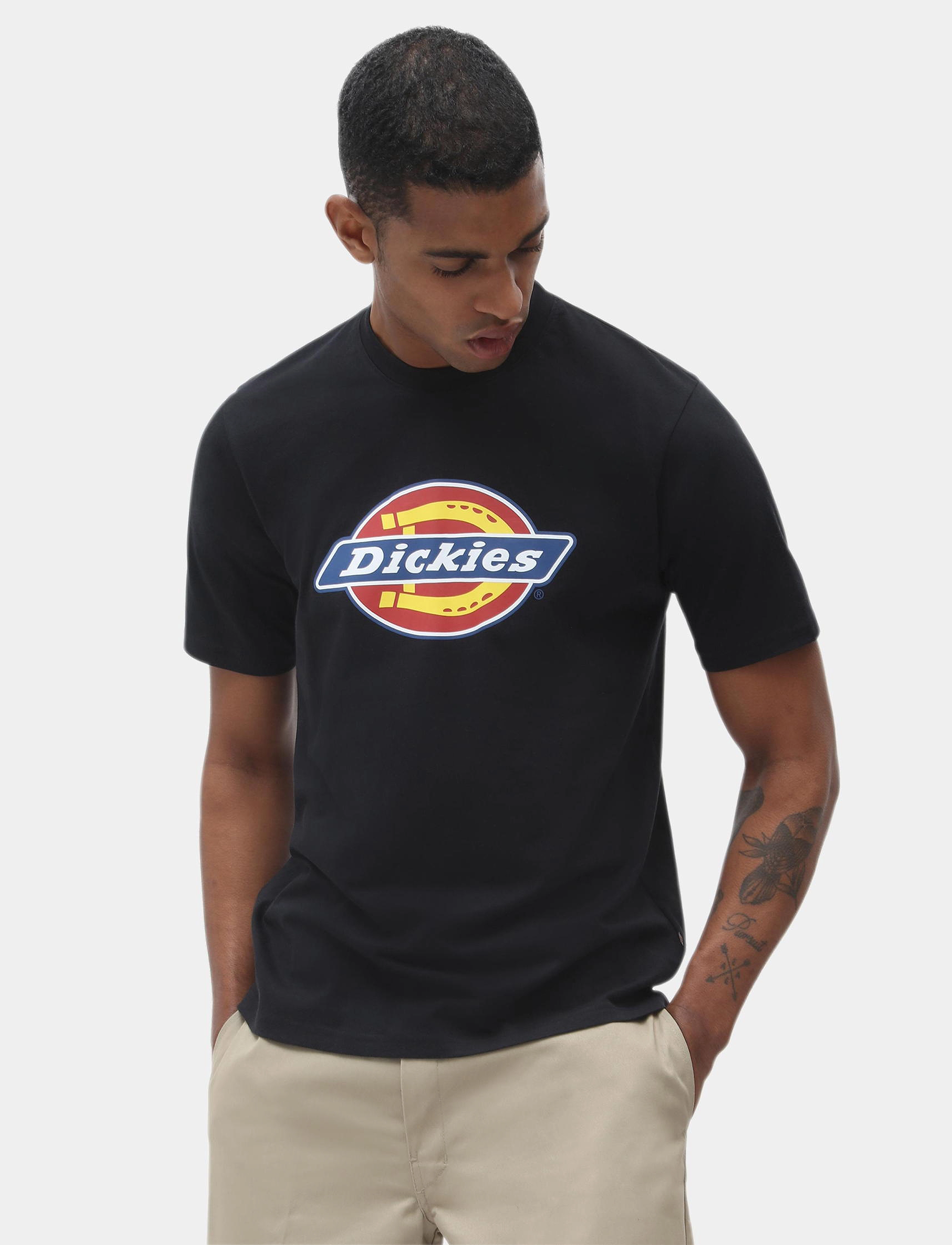 Dickies Icon Logo Tee, S, T-shirts, Schwarz - Short-sleeved, Männerswear