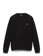 Dickies Men's Oakport Sweatshirt - Black Logo Badge Sweatshirt, Elastic Cuffs & Hem, Size Large