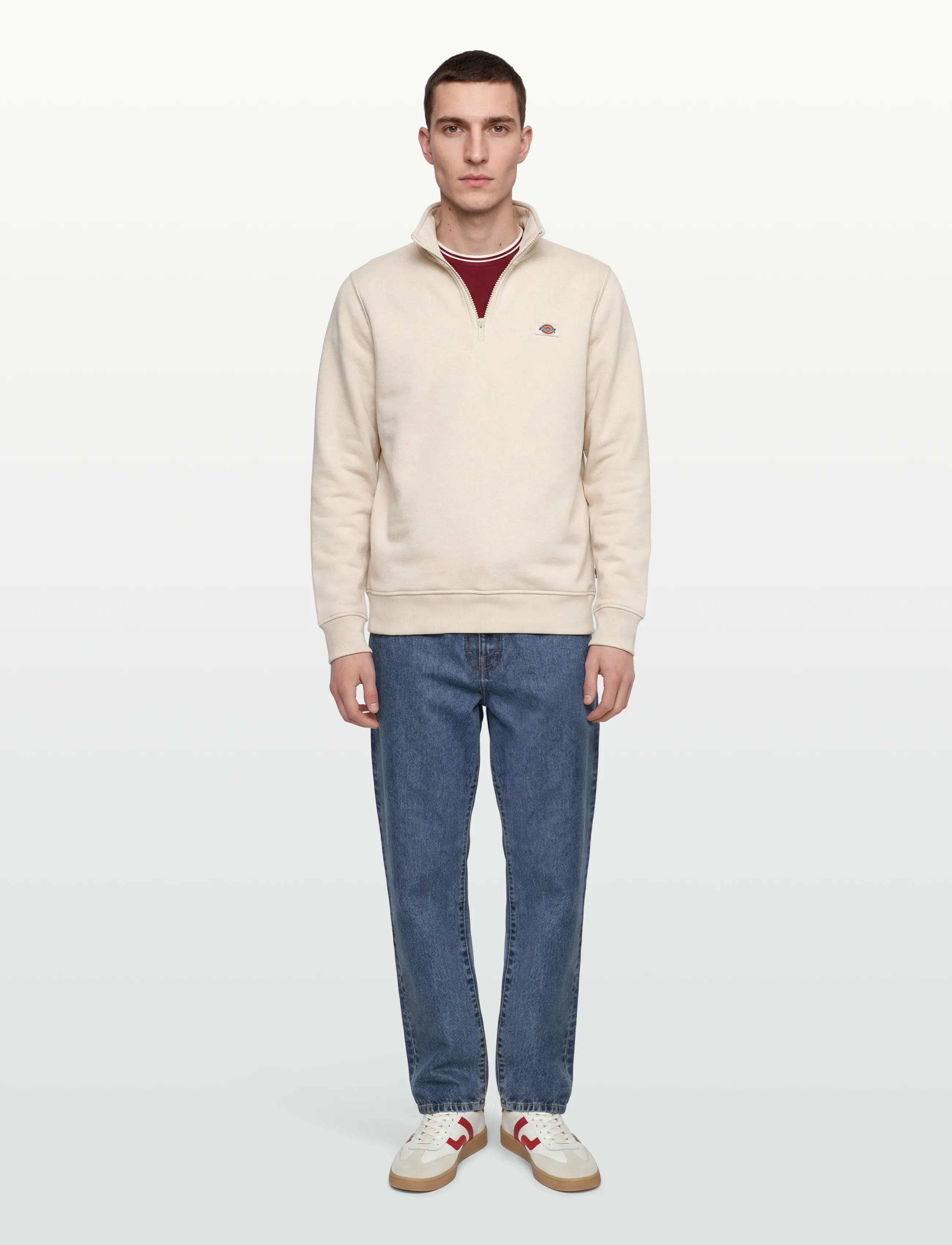 Dickies Oakport Quarter Zip, S, Sweatshirts & Hoodies, Creme - Sweatshirts, Männerswear