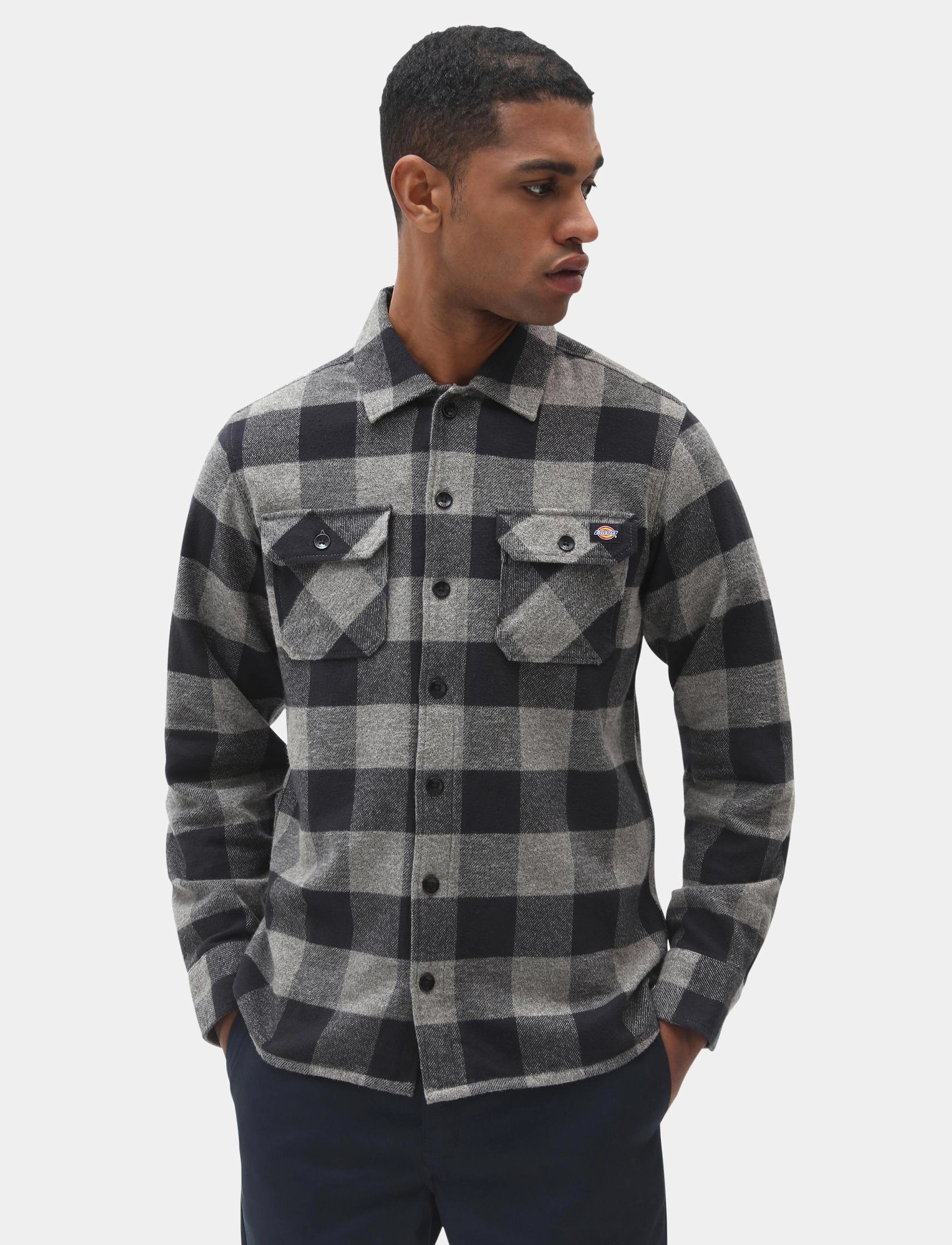Dickies Sacramento Shirt, Mænd, Ternet Skjorte, Grå, Str: XS