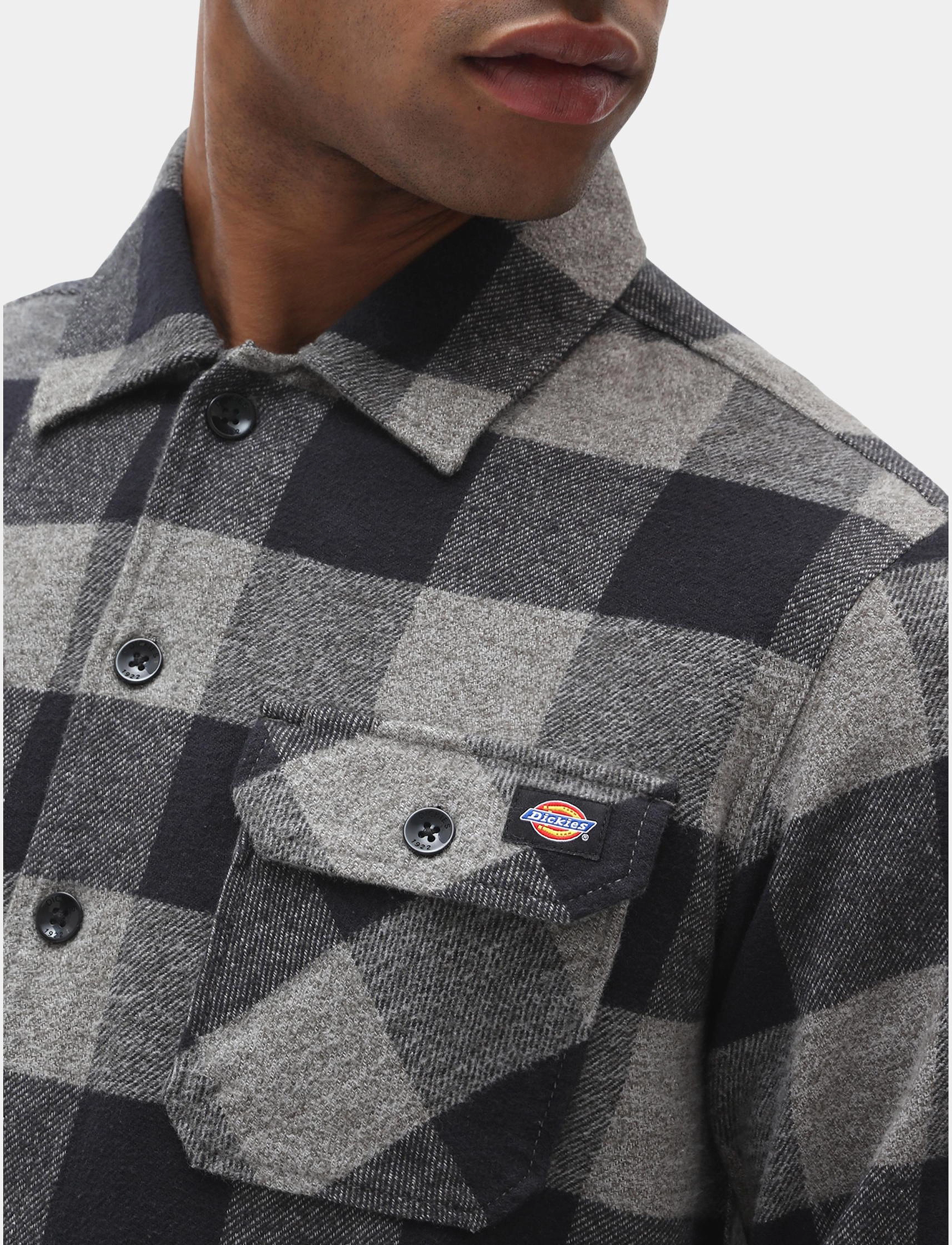 Dickies - M SACRAMENTO SHIRT - languoti marškiniai - grey melange - 4