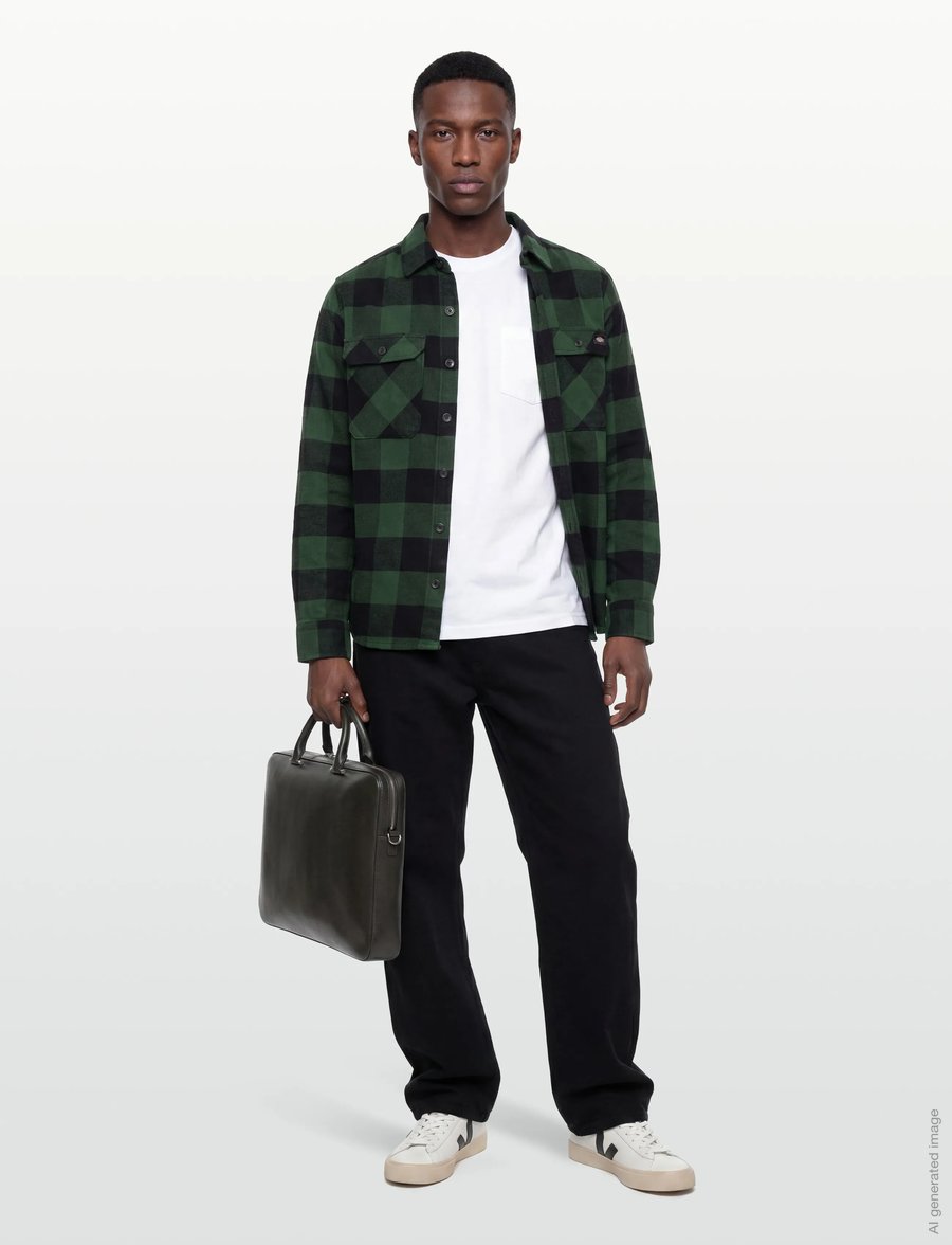 Dickies - M SACRAMENTO SHIRT - ruutupaidat - pine needle gre - 0