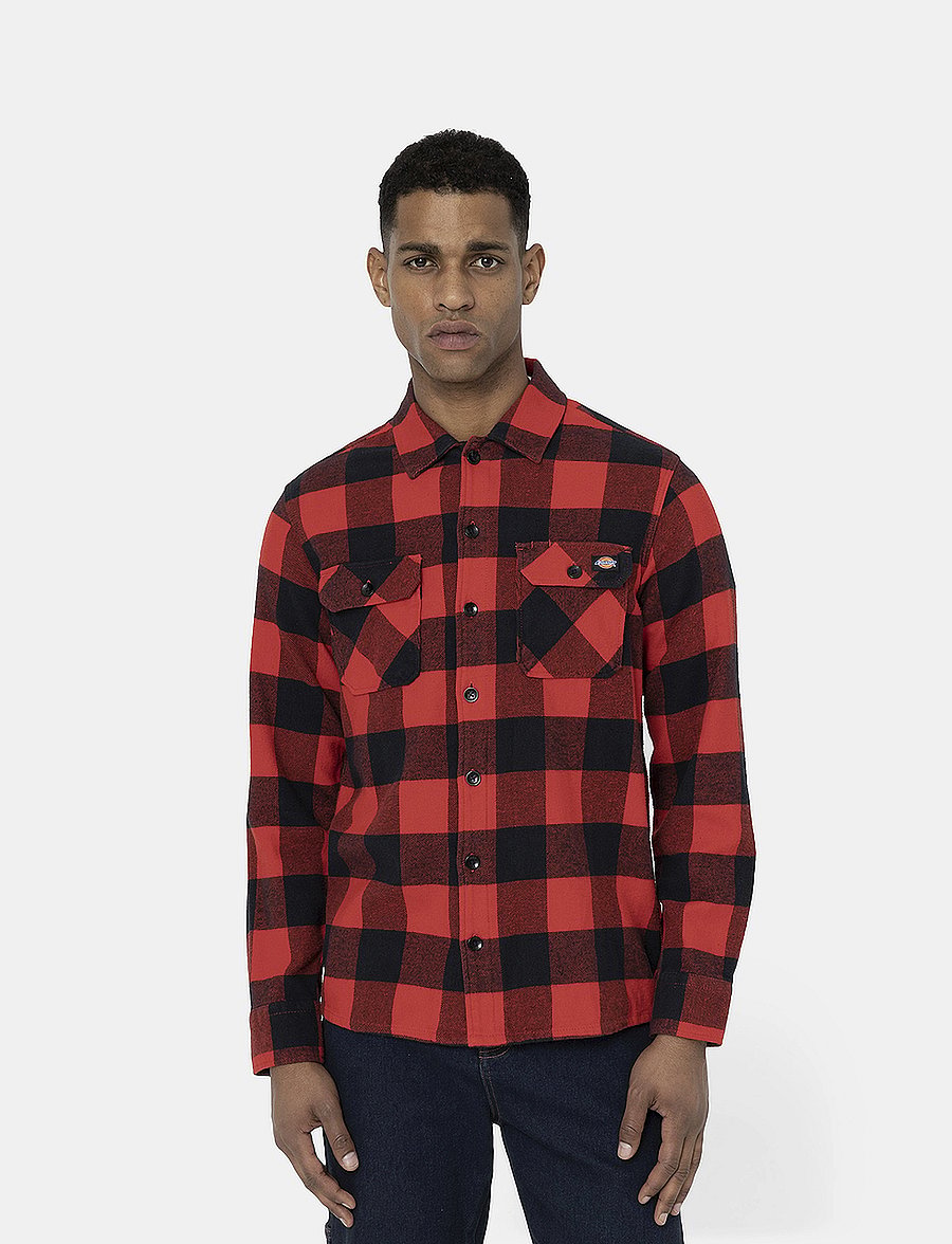 Dickies - M SACRAMENTO SHIRT - ruudulised särgid - red - 0