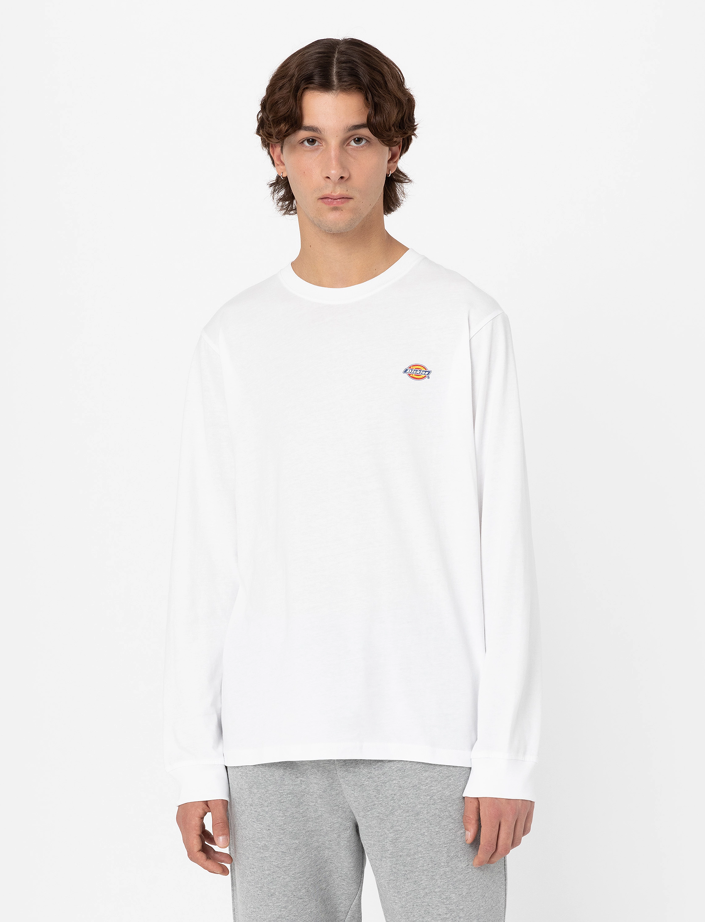 Dickies M Ls Mapleton Tee, XS, White, T-Shirts > Langærmede, Herre