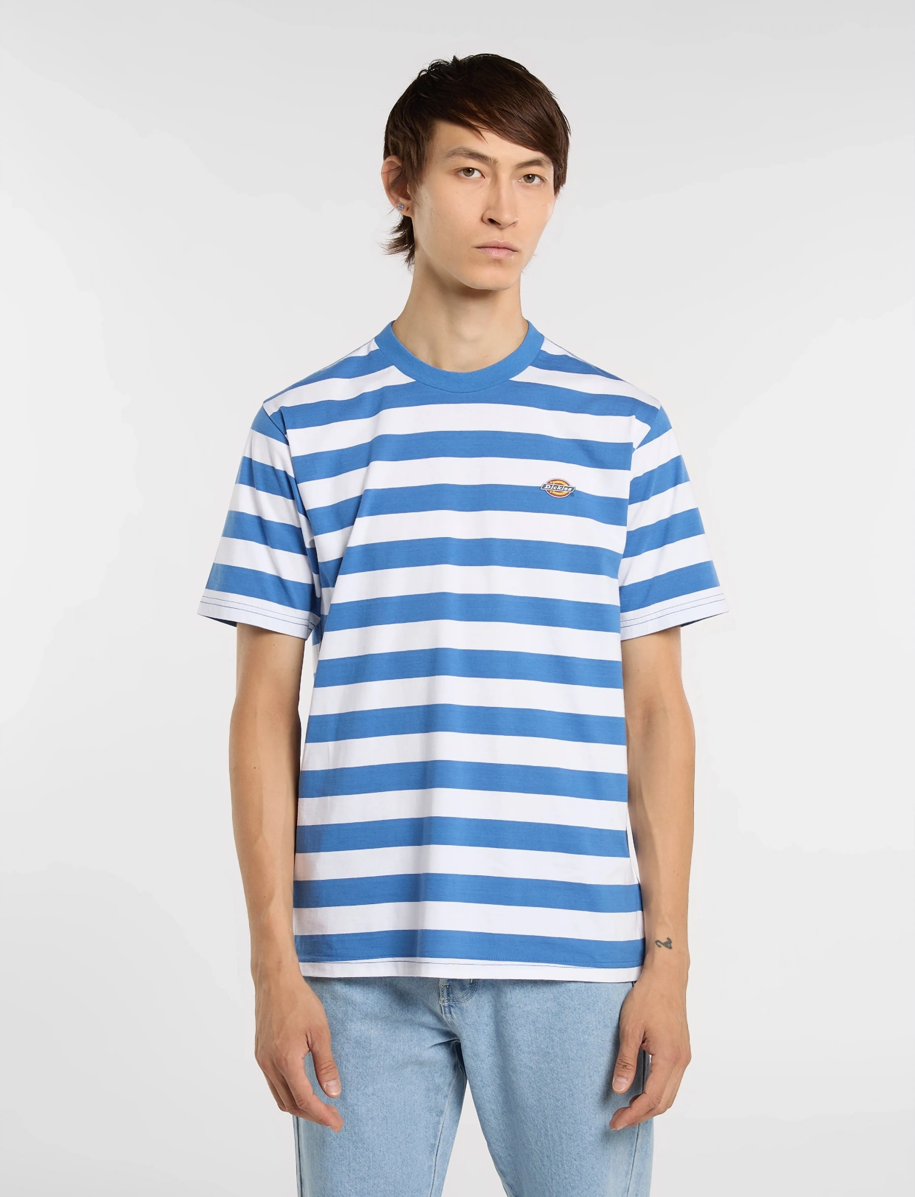 Dickies Rivergrove, Mænd, Stribet T-Shirt, Blå, Str: XL
