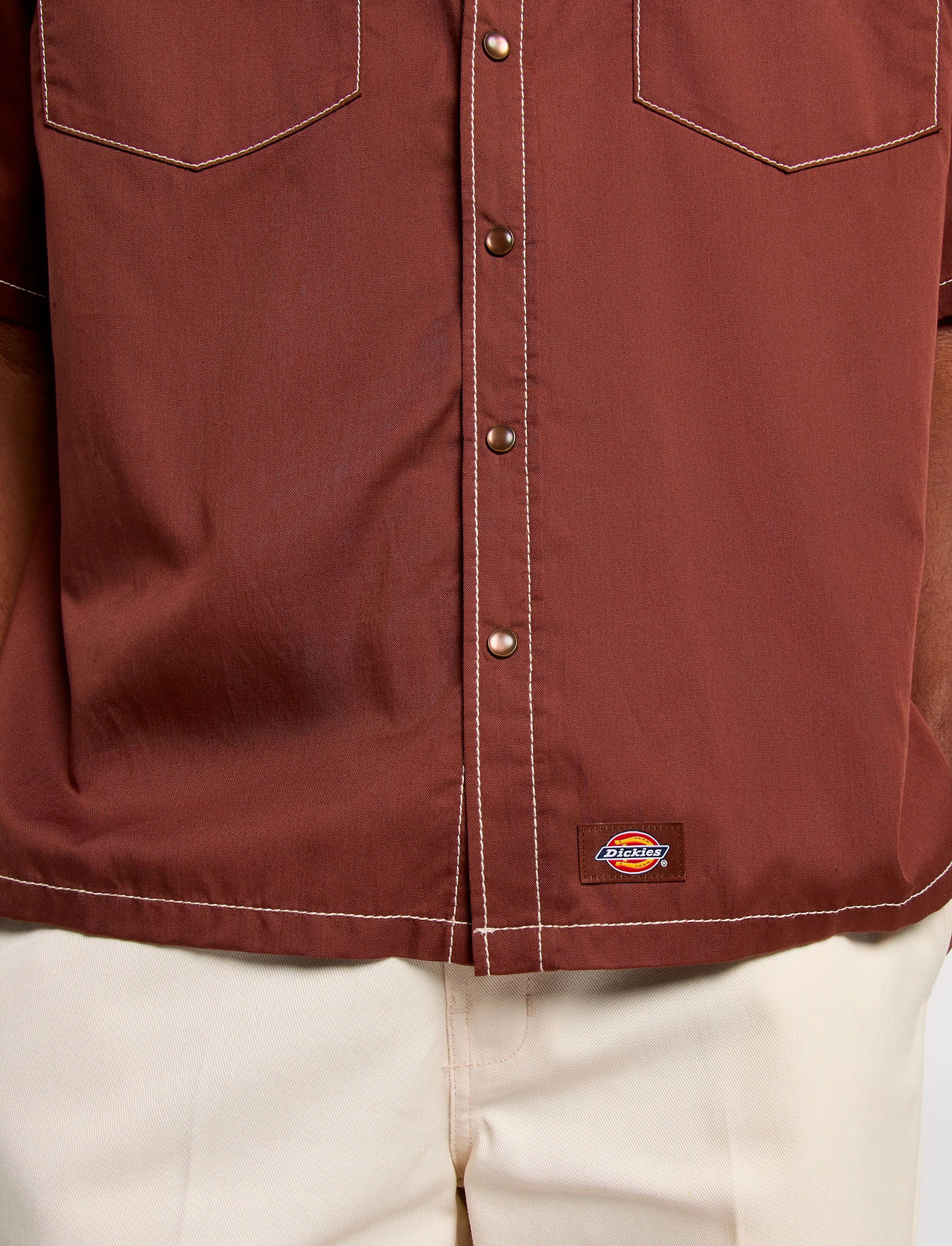 Dickies - RIVER RANCH WORK SHIRT SS - kurzärmelig - cappuccino - 5