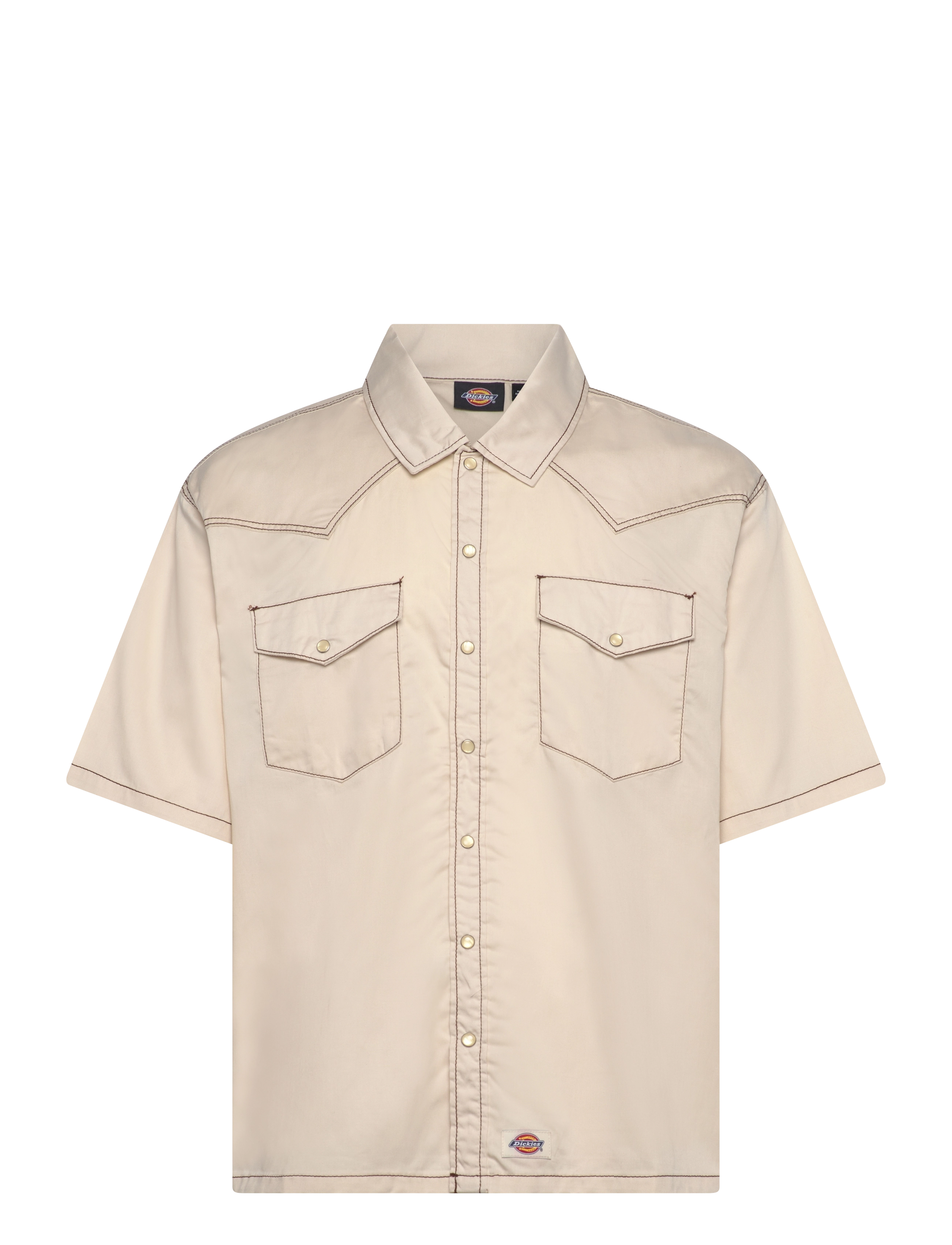 Dickies RIVER RANCH WORK SHIRT SS - Skjorter - WHITECAP GRAY / beige