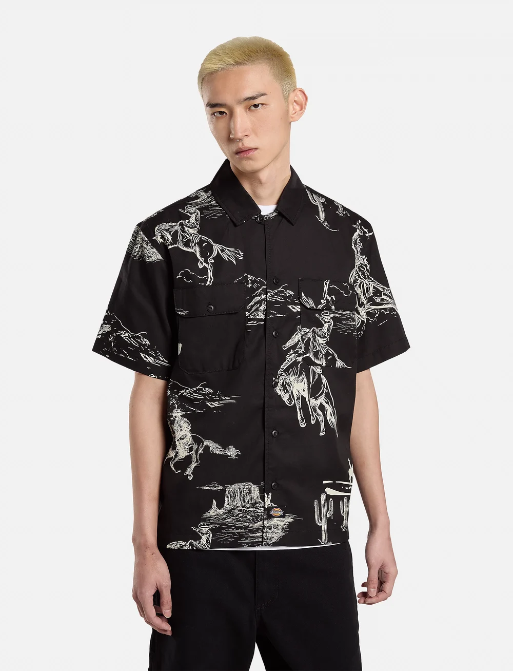 Dickies - SAVAGE WORK SHIRT - lühikeste varrukatega särgid - black - 0