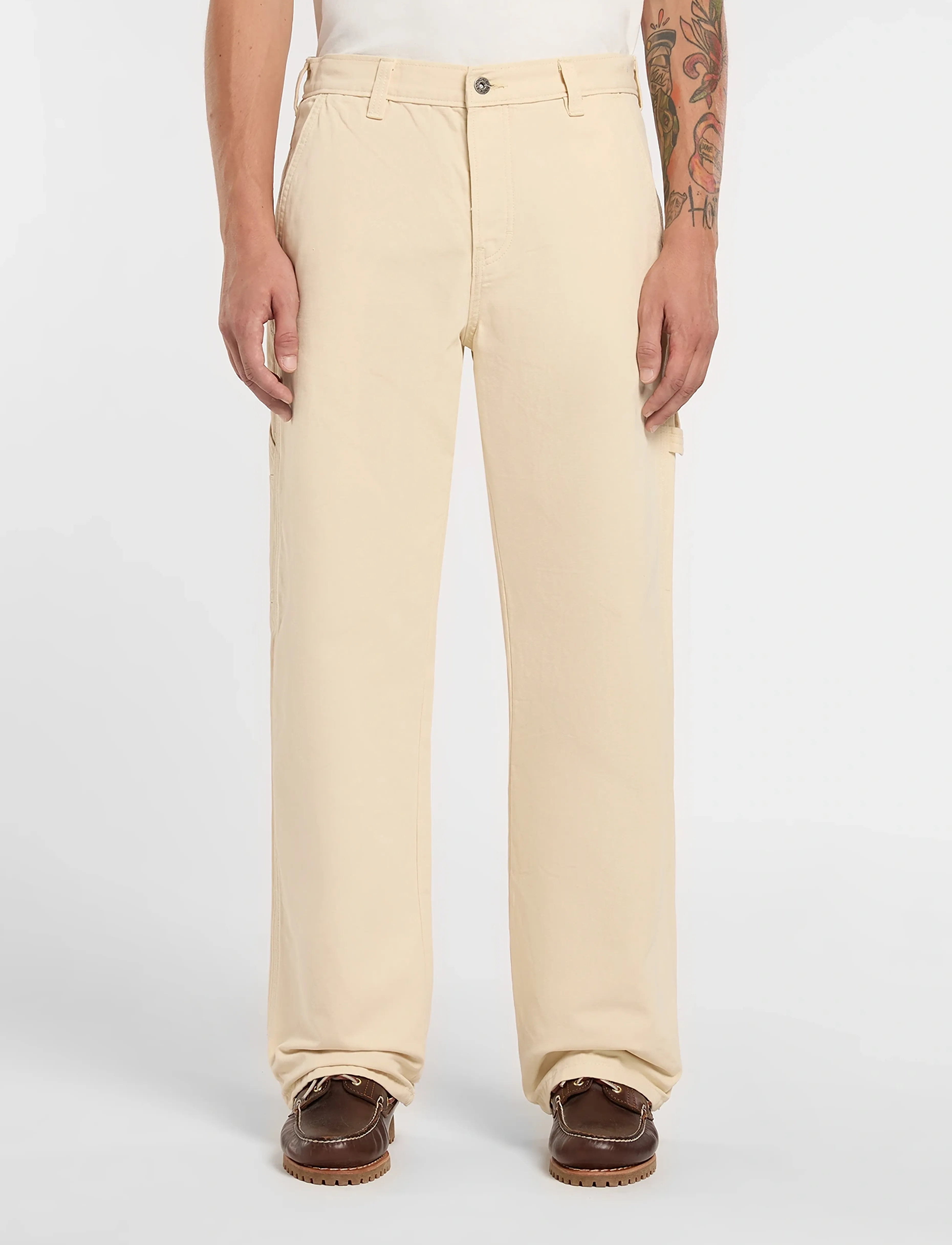 Dickies CANVAS CARPENTER - Püksid - WOOD ASH / cream