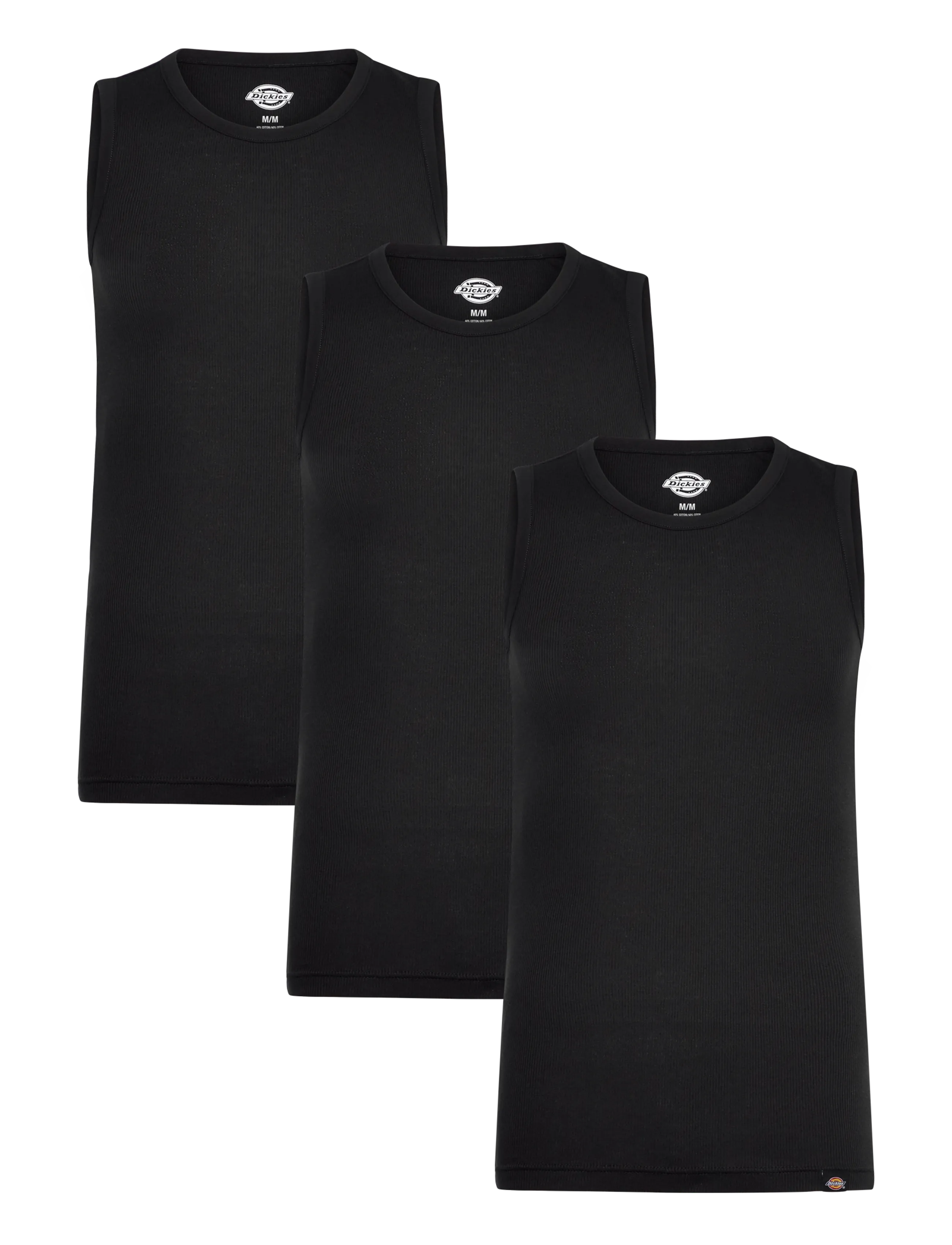 Dickies AMSTERDAM 3 PACK VEST - T-särgid - BLACK / black