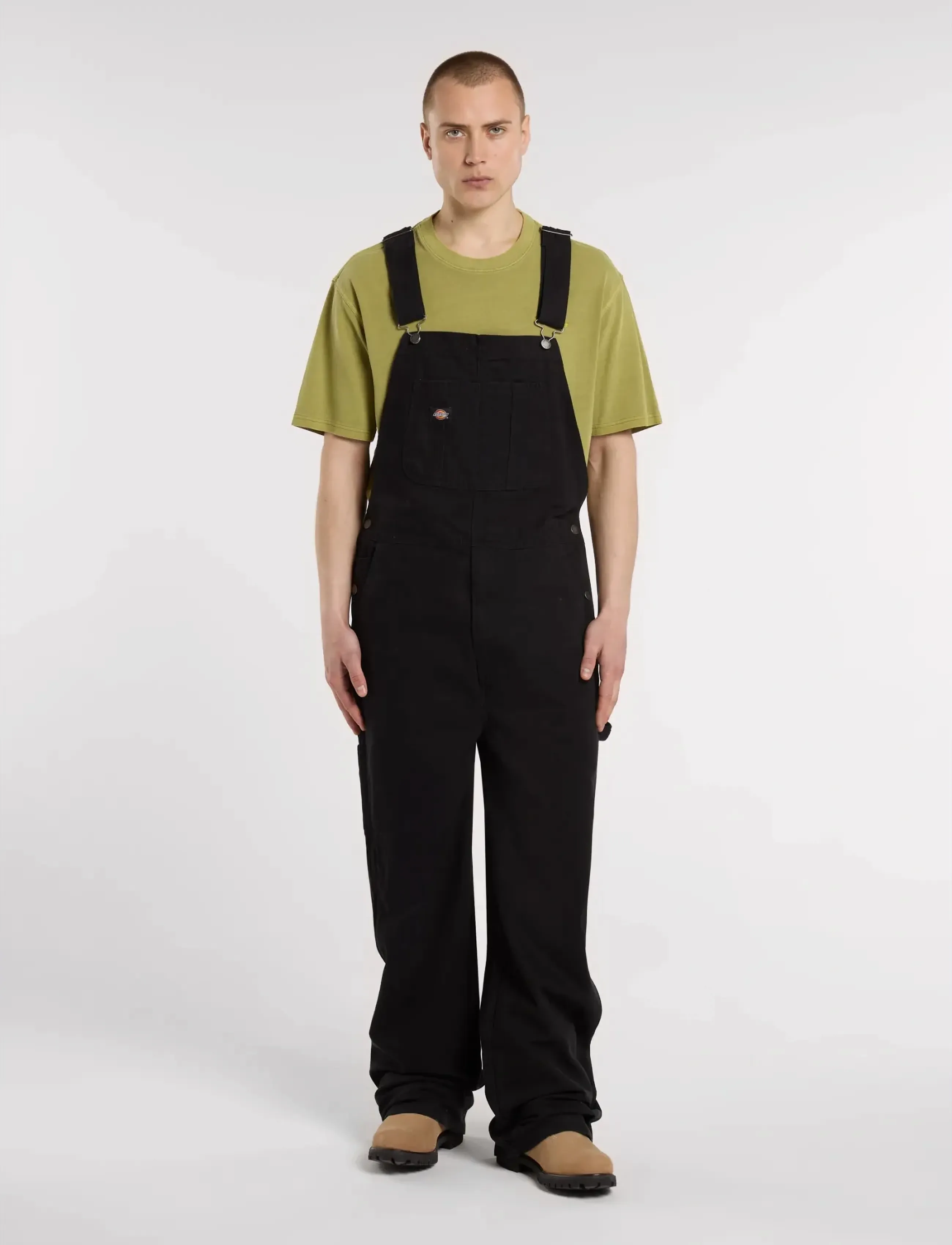 Dickies Canvas Bib, Mænd, Løse Canvas Smækbukser, Sort, Str: L