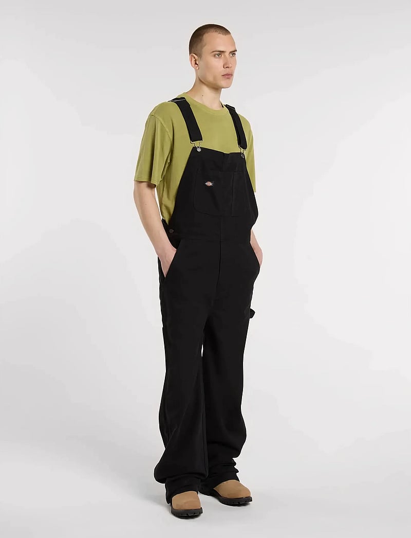 Dickies - LOOSE CANVAS BIB - regular jeans - black - 4