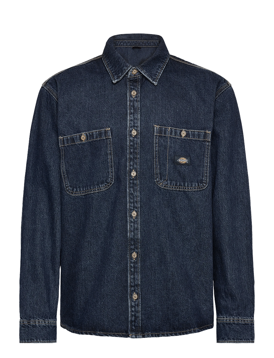 Dickies - M MECHANIC DENIM SHIRT LS - denimskjorter - dark indigo - 0