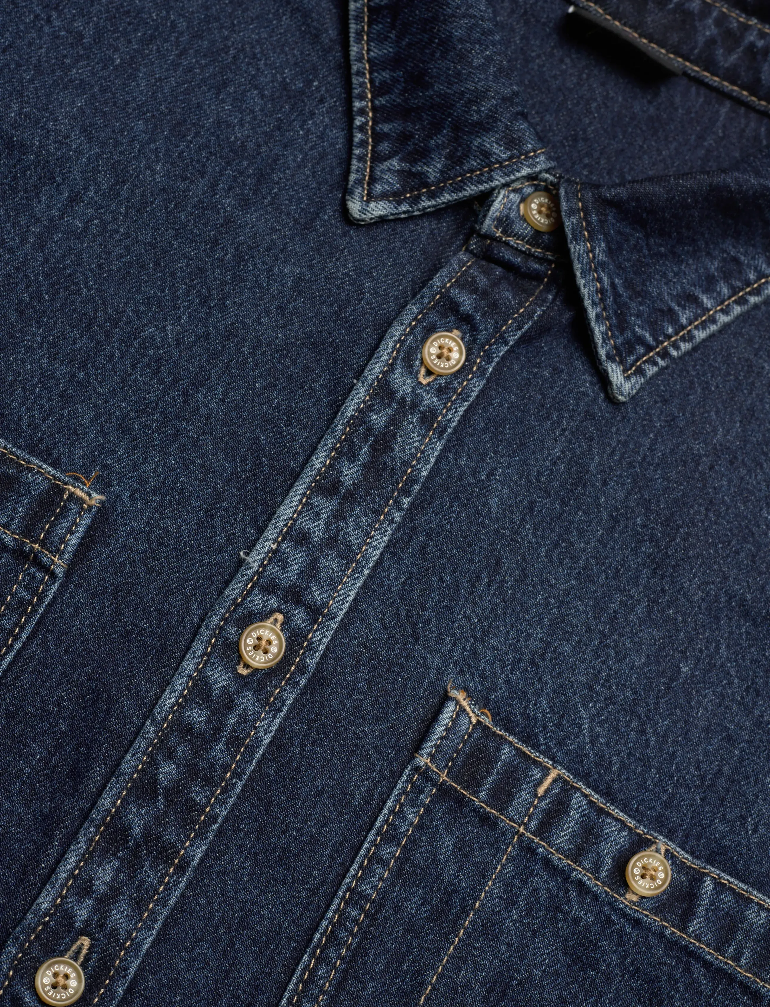 Dickies - M MECHANIC DENIM SHIRT LS - denim shirts - dark indigo - 3