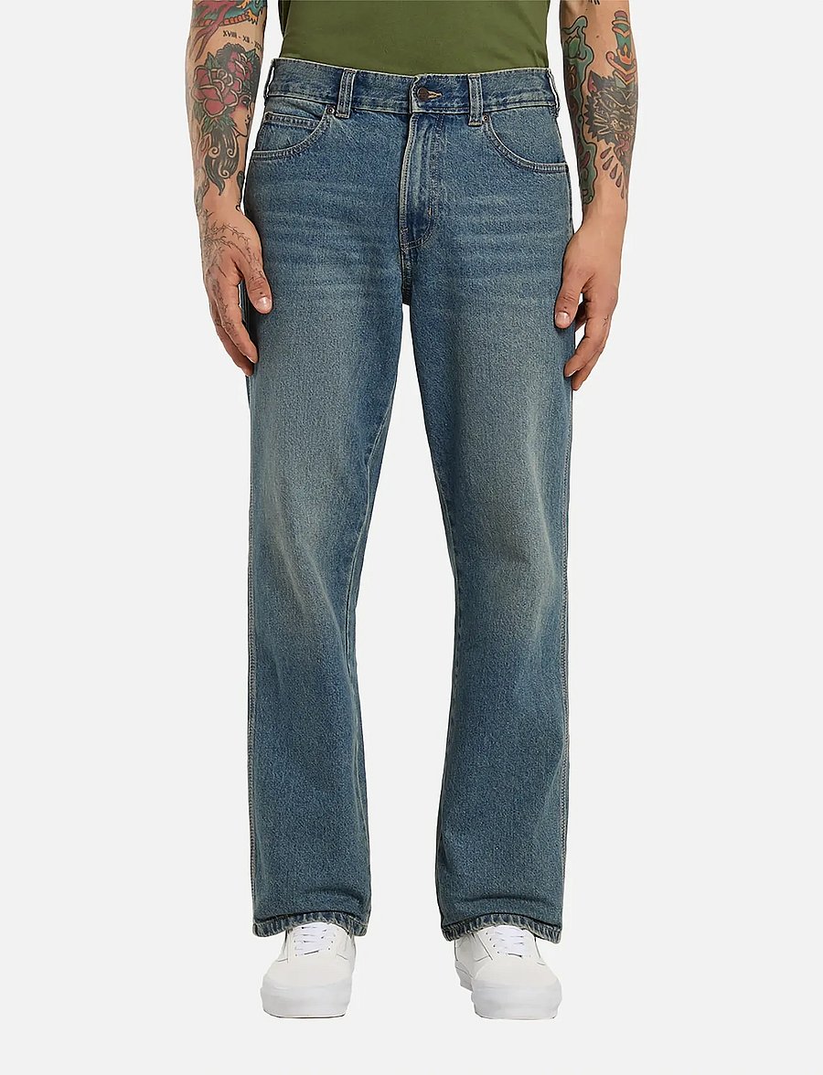 Dickies - 954 RELAXED STRAIGHT WORK JEANS - normale jeans - khaki tntd blue - 0