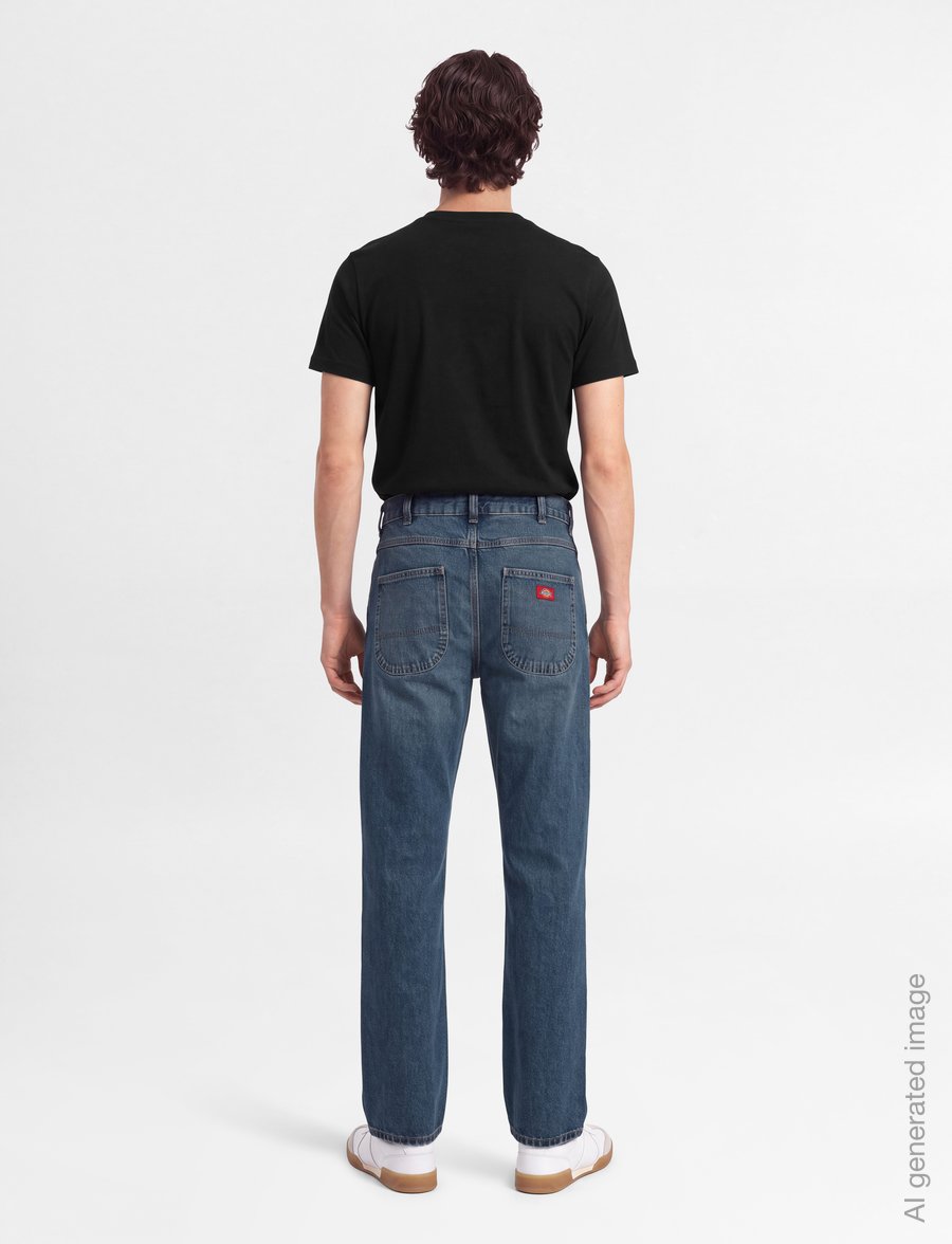 Dickies - 954 RELAXED STRAIGHT WORK JEANS - klassikalised teksad - mid blue fade wash - 4