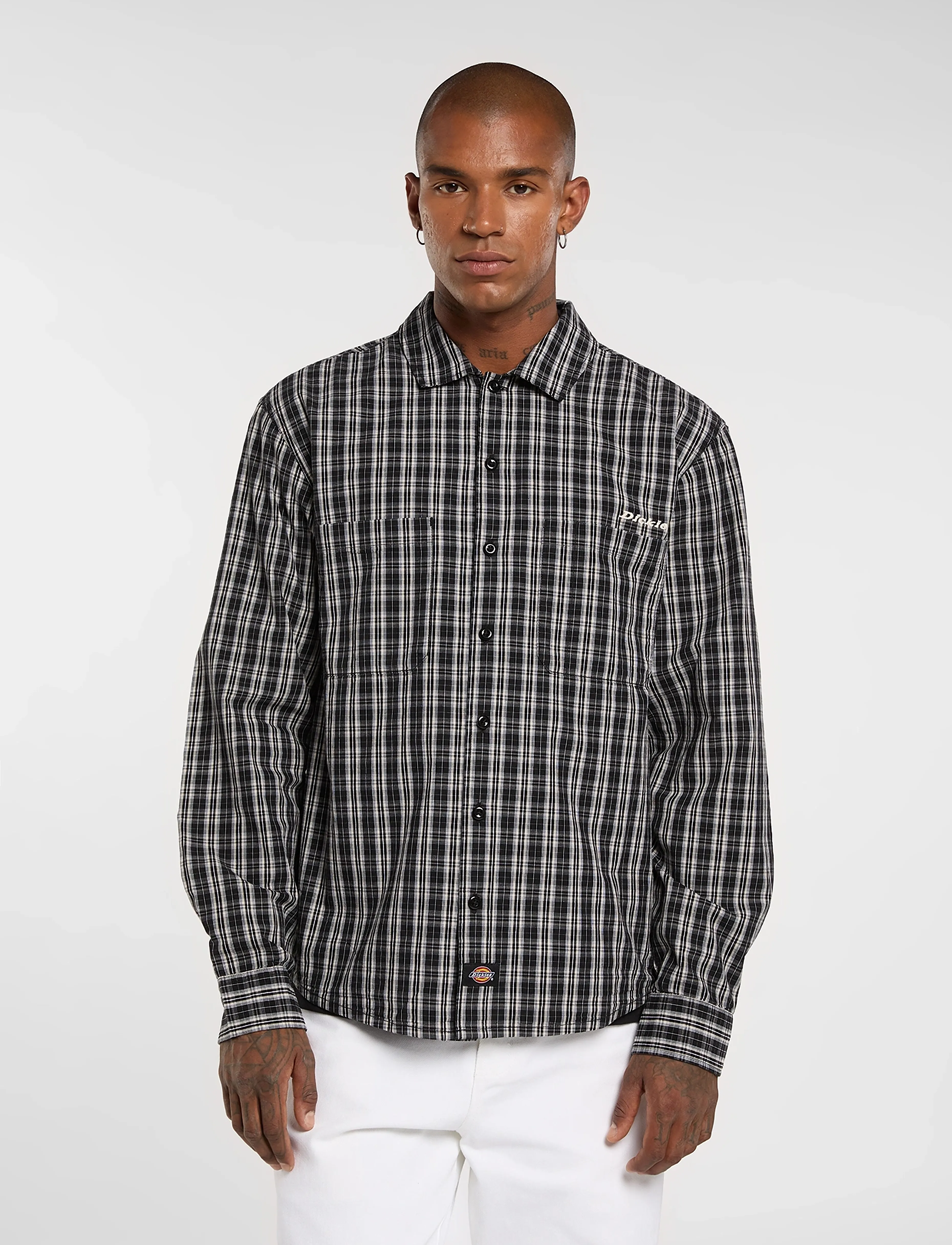 Dickies Wellsville Shirt Ls, XS, Shirts, Schwarz - Casual Männerswear