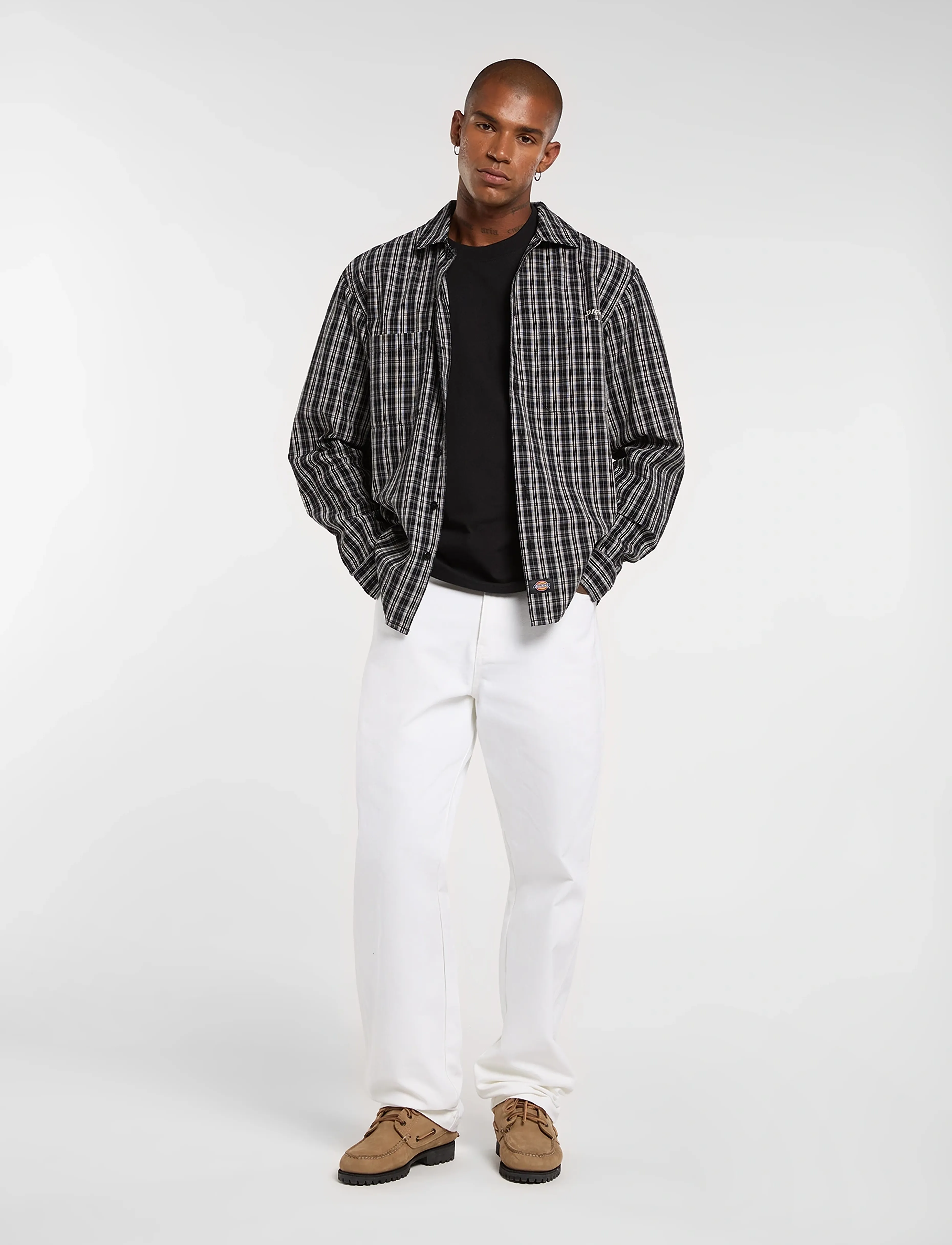 Dickies - WELLSVILLE SHIRT LS - rutiga skjortor - black - 4