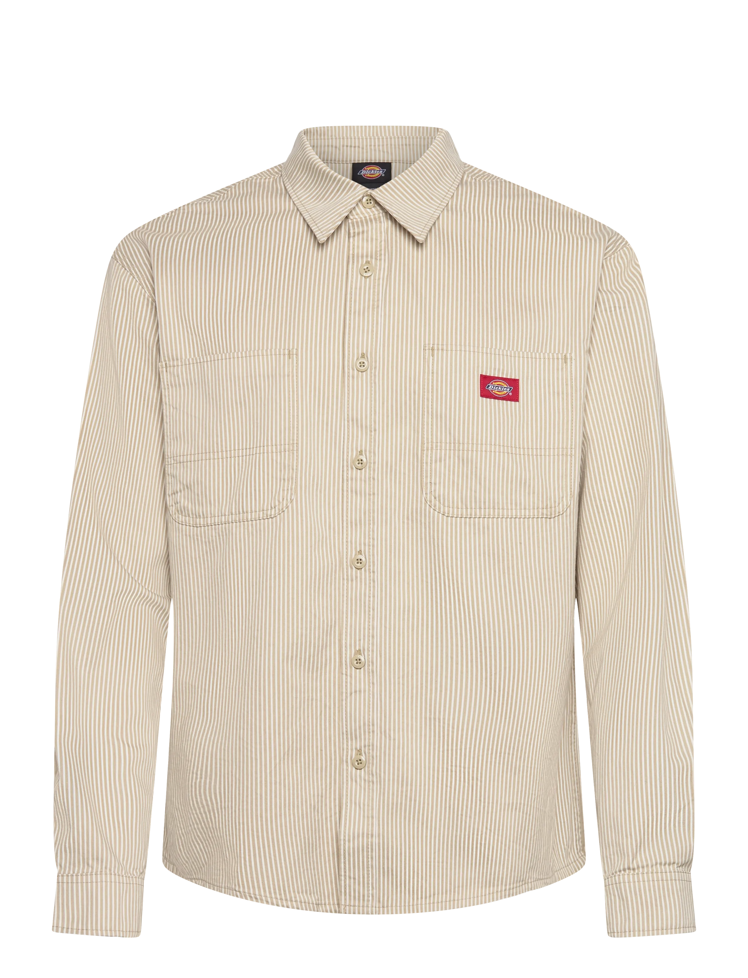 Dickies HICKORY WORK SHIRT LS - Striped shirts - EUCALYPTUS / red