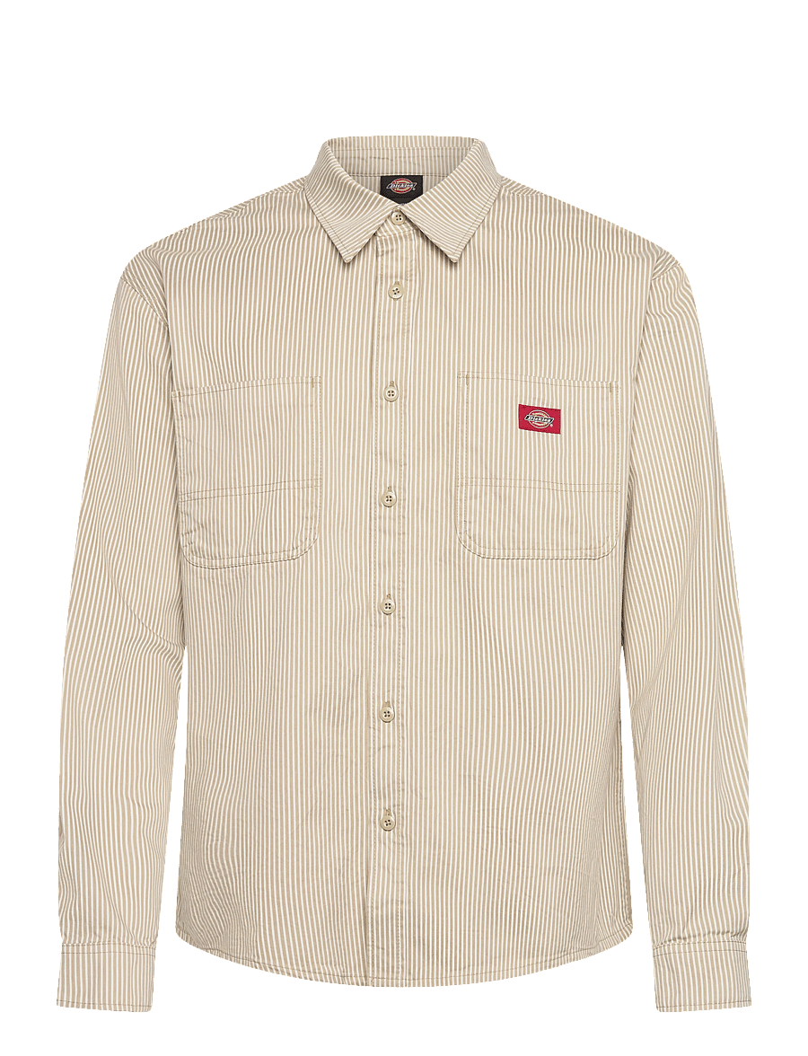 Dickies - HICKORY WORK SHIRT LS - strīpaini krekli - eucalyptus - 0
