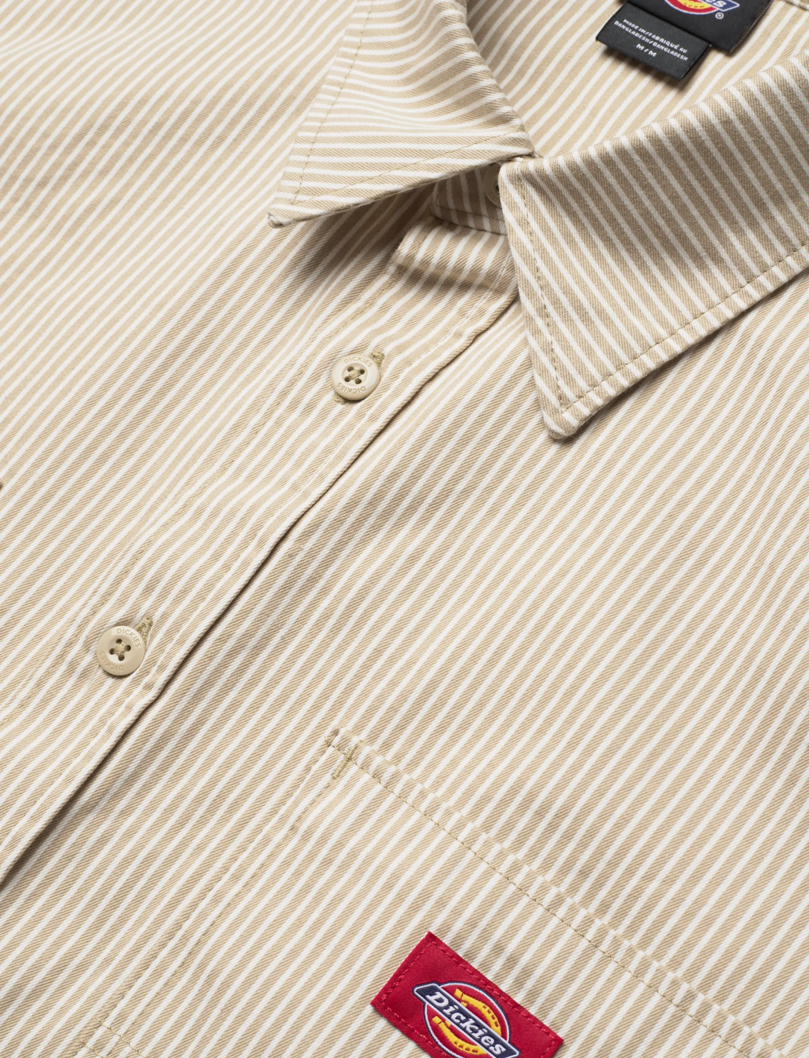 Dickies - HICKORY WORK SHIRT LS - strīpaini krekli - eucalyptus - 3
