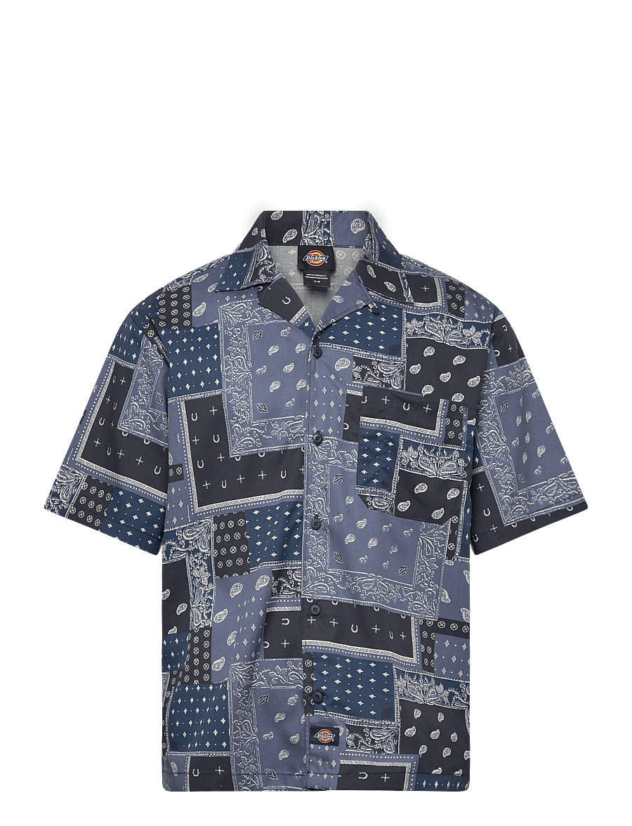 Dickies - GLANDORF SHIRT SS - hemden mit muster - dark navy - 1