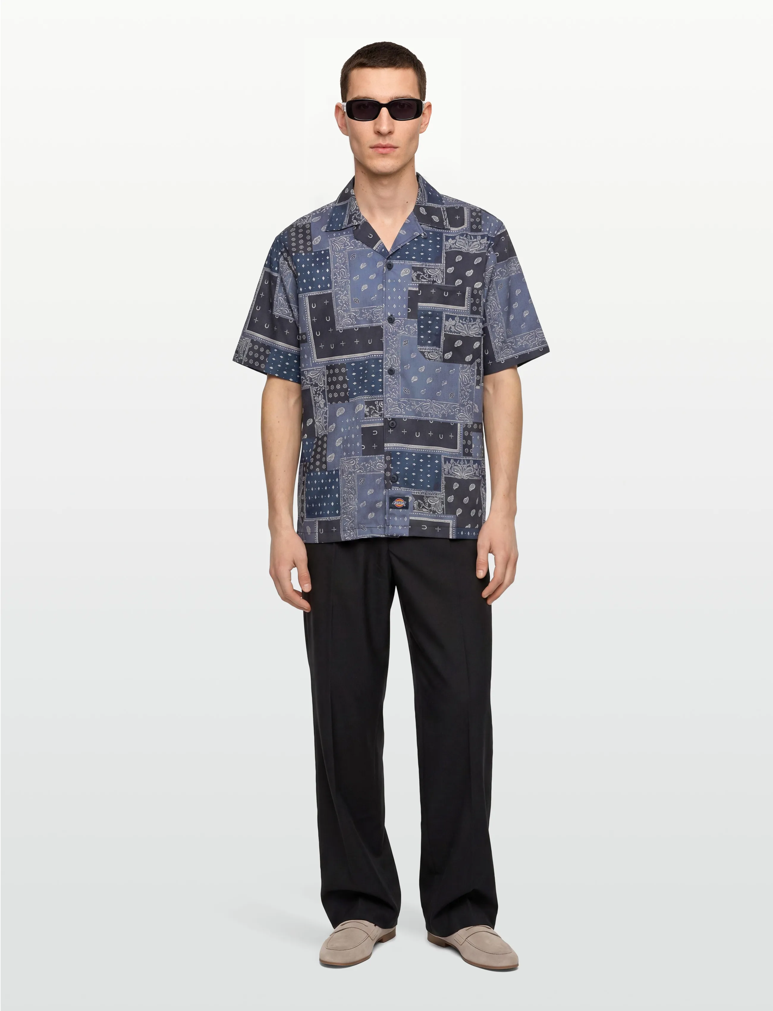 Dickies Glandorf Shirt Ss, M, Shirts, Marineblau - Casual Männerswear