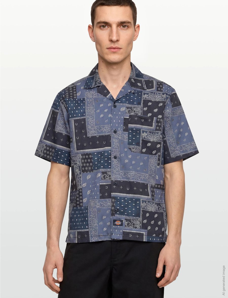 Dickies - GLANDORF SHIRT SS - hemden mit muster - dark navy - 3