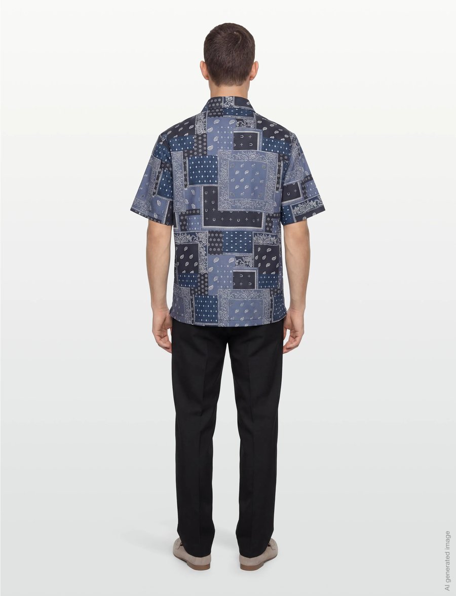 Dickies - GLANDORF SHIRT SS - hemden mit muster - dark navy - 4
