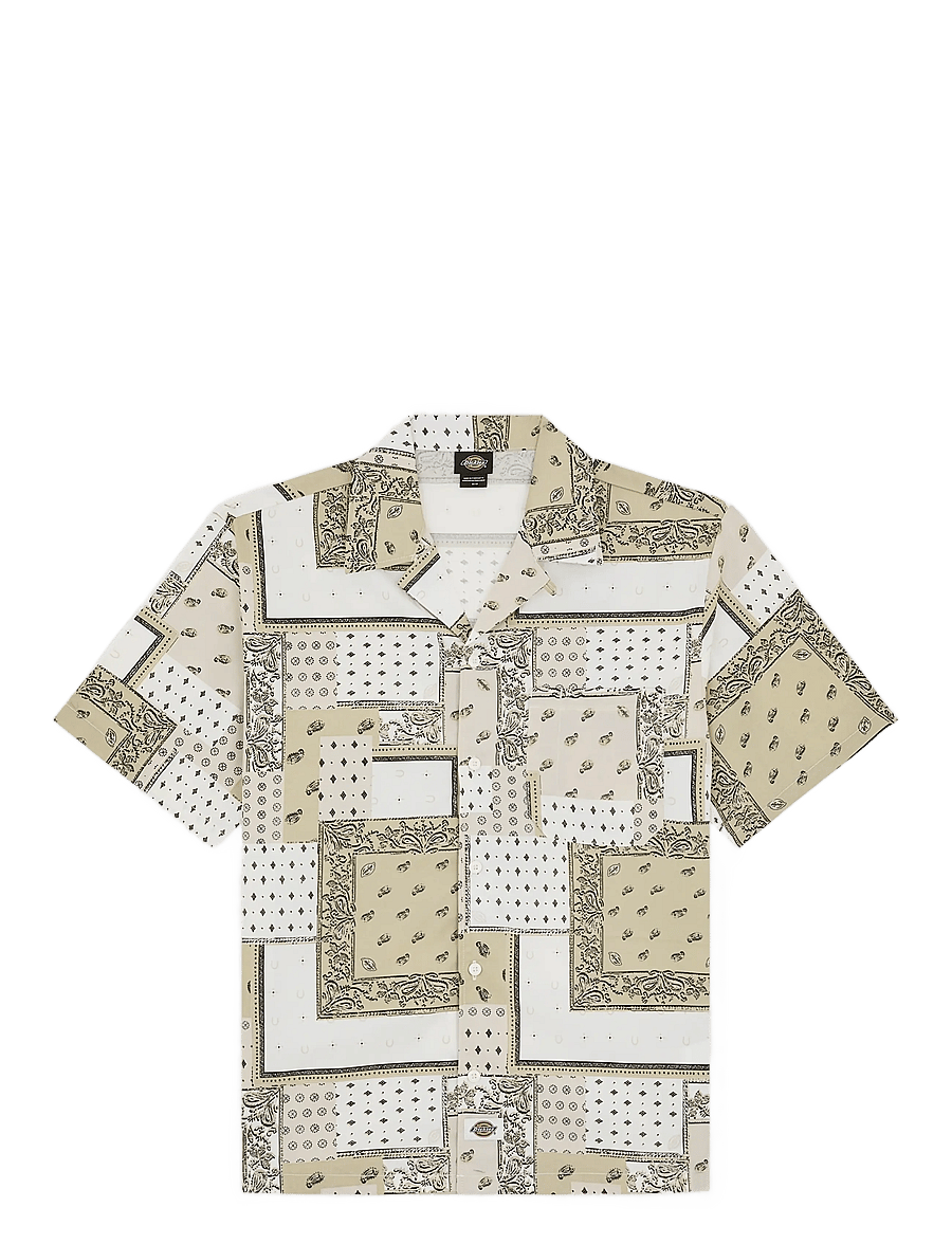 Dickies - GLANDORF SHIRT SS - mustriga särgid - egret - 1