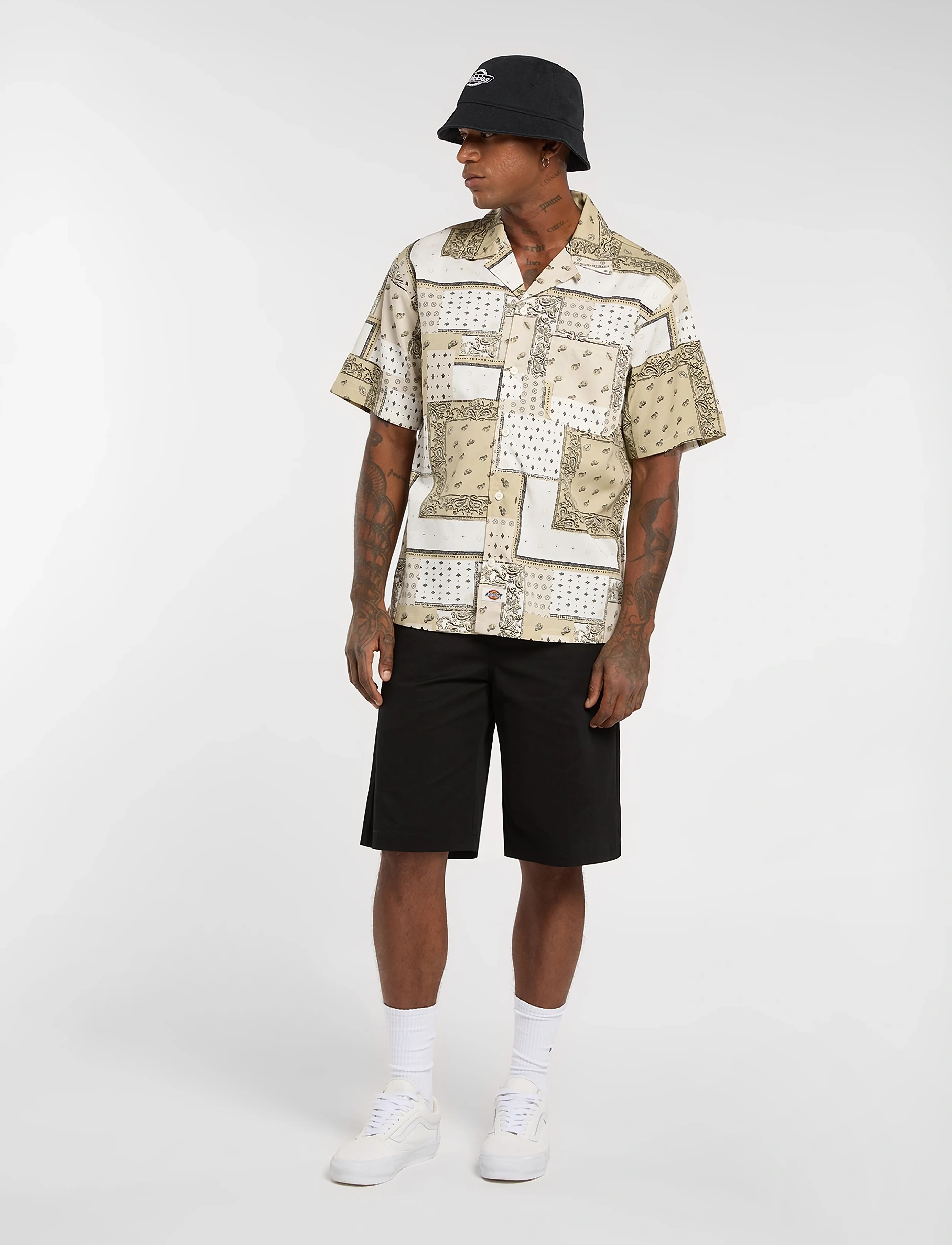 Dickies - GLANDORF SHIRT SS - mustriga särgid - egret - 4