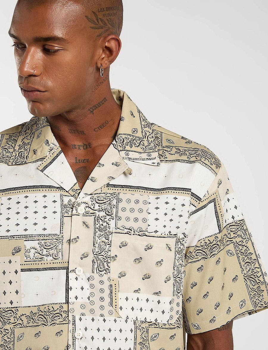 Dickies - GLANDORF SHIRT SS - mustriga särgid - egret - 5